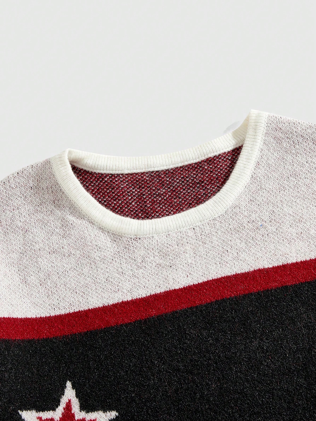 Prep Men's Casual Colorblock Letter Pattern Knit Pullover Sweater, Autumn/Winter