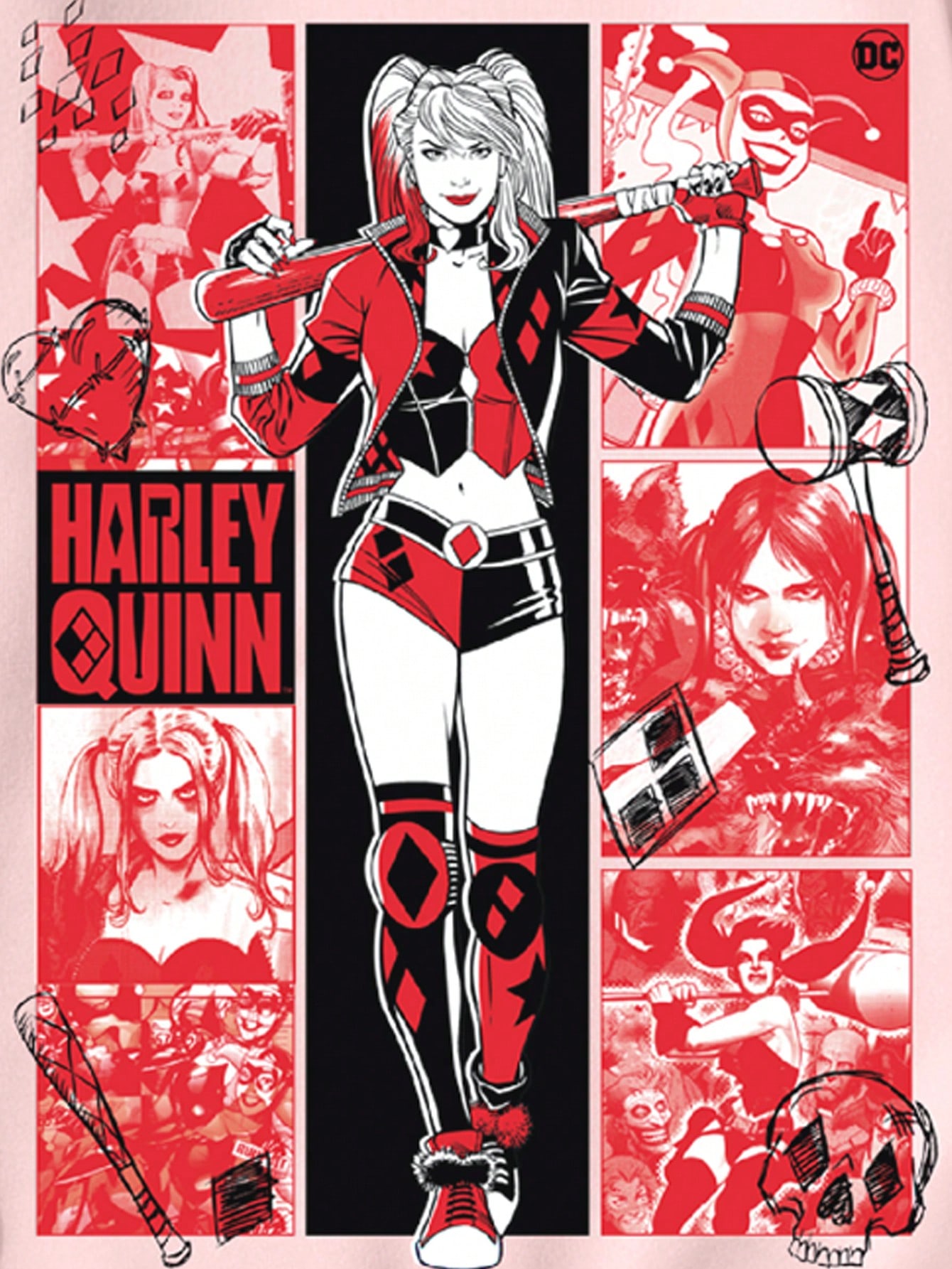 Harley Quinn | ROMWE Men's Anime Character & Letter Print Dropped Shoulder Drawstring Hoodie Sweatshirt