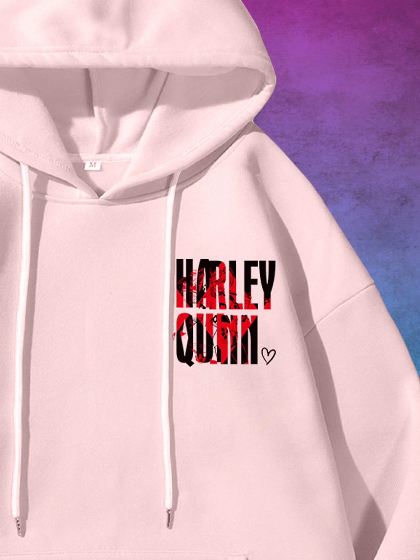 Harley Quinn | ROMWE Men's Anime Character & Letter Print Dropped Shoulder Drawstring Hoodie Sweatshirt