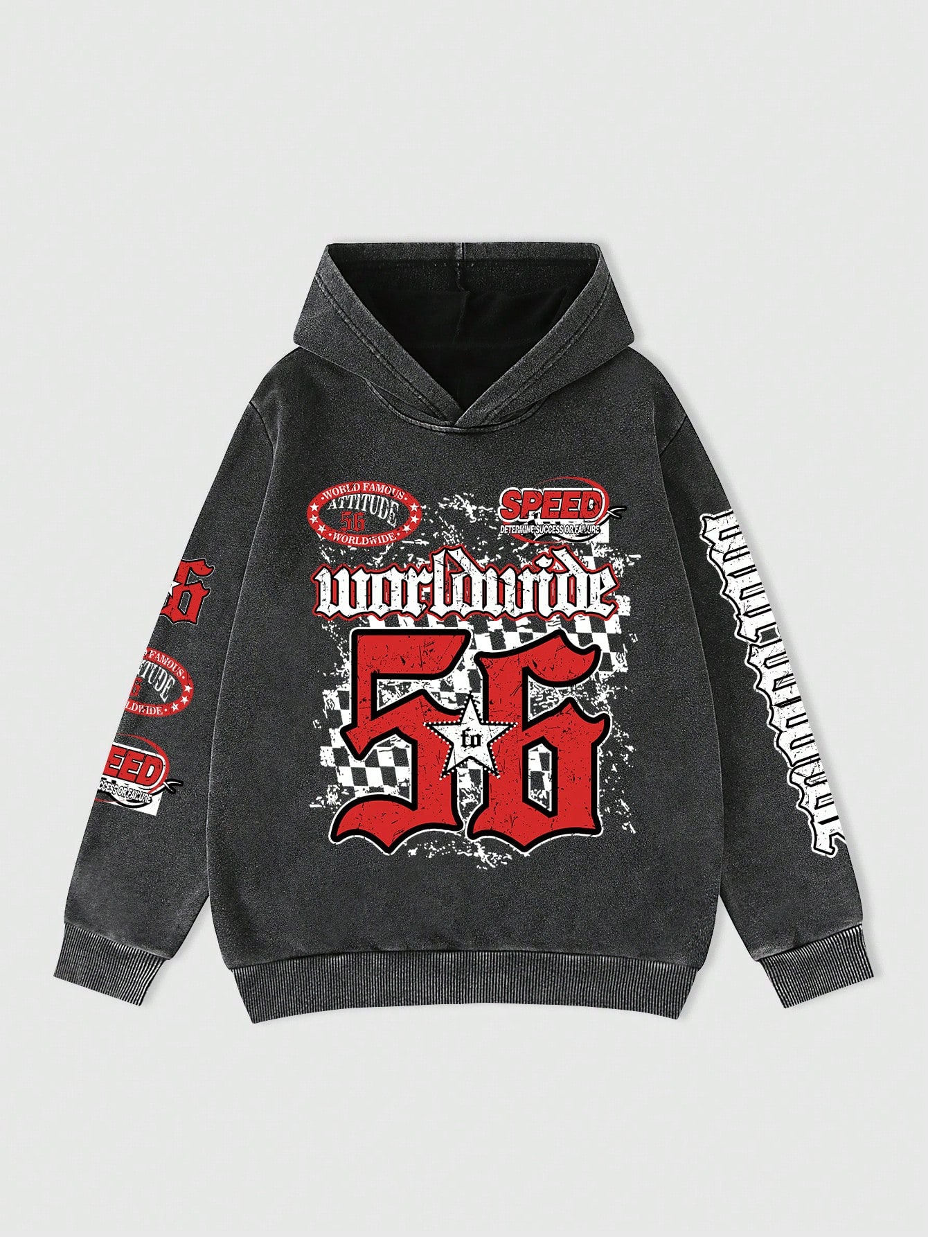 Street Life Men's Letter Print Casual Hoodie Sweatshirt, Autumn & Winter