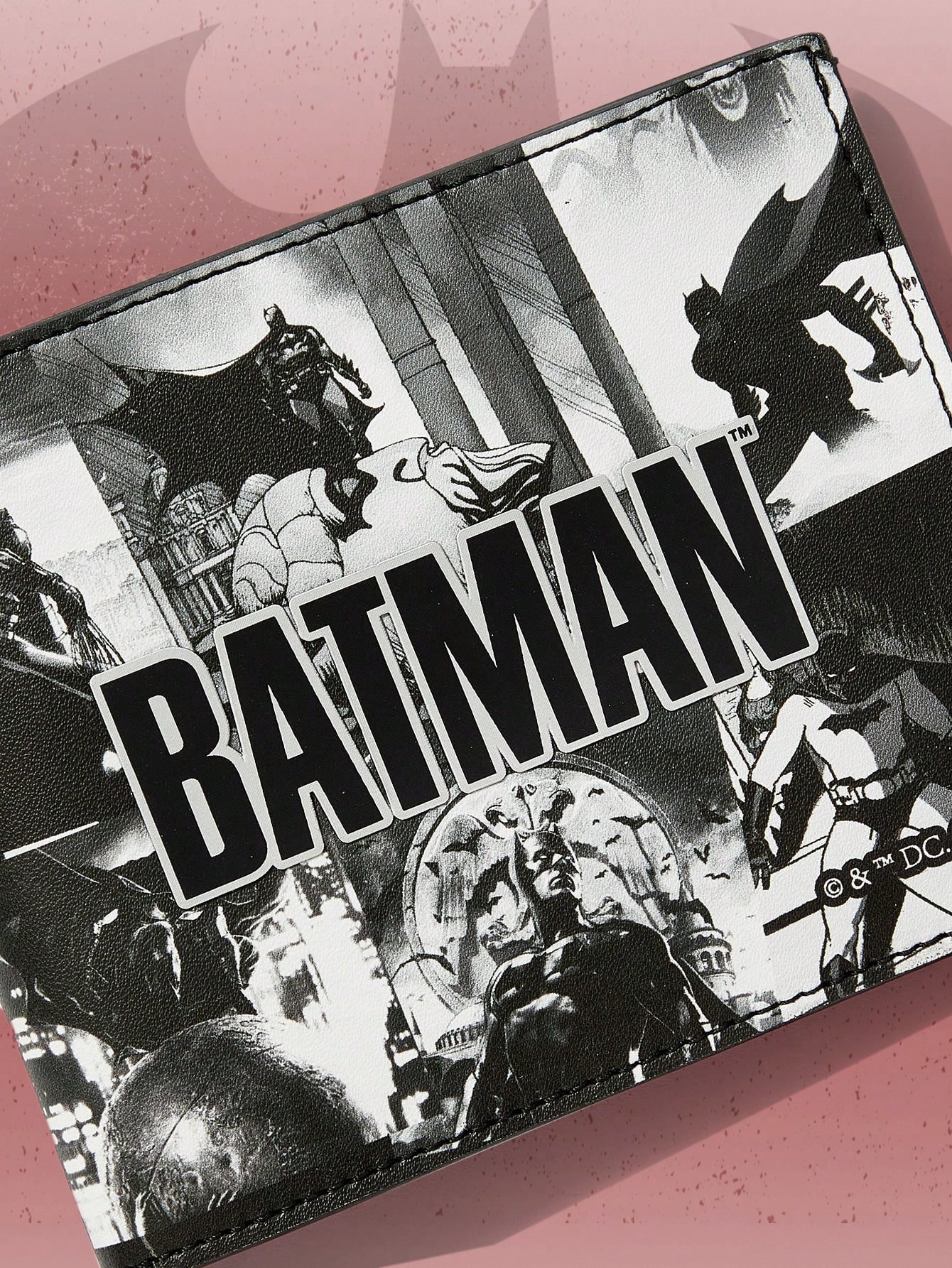Batman X ROMWE Men's Compact Wallet, Minimalist And Fashionable Multi-Card Slots Clutch Purse, Portable Cash Holder For Business Professionals, Office Workers, University Students, Valentine's Day Gift