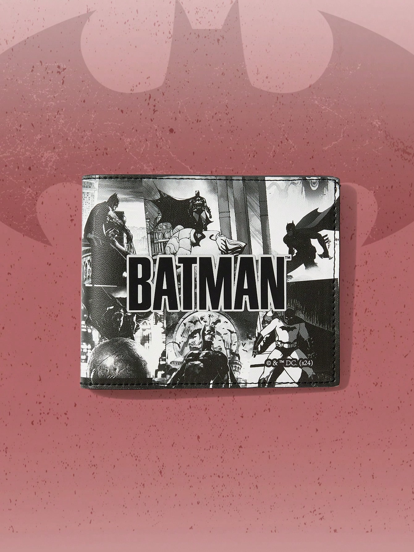 Batman X ROMWE Men's Compact Wallet, Minimalist And Fashionable Multi-Card Slots Clutch Purse, Portable Cash Holder For Business Professionals, Office Workers, University Students, Valentine's Day Gift