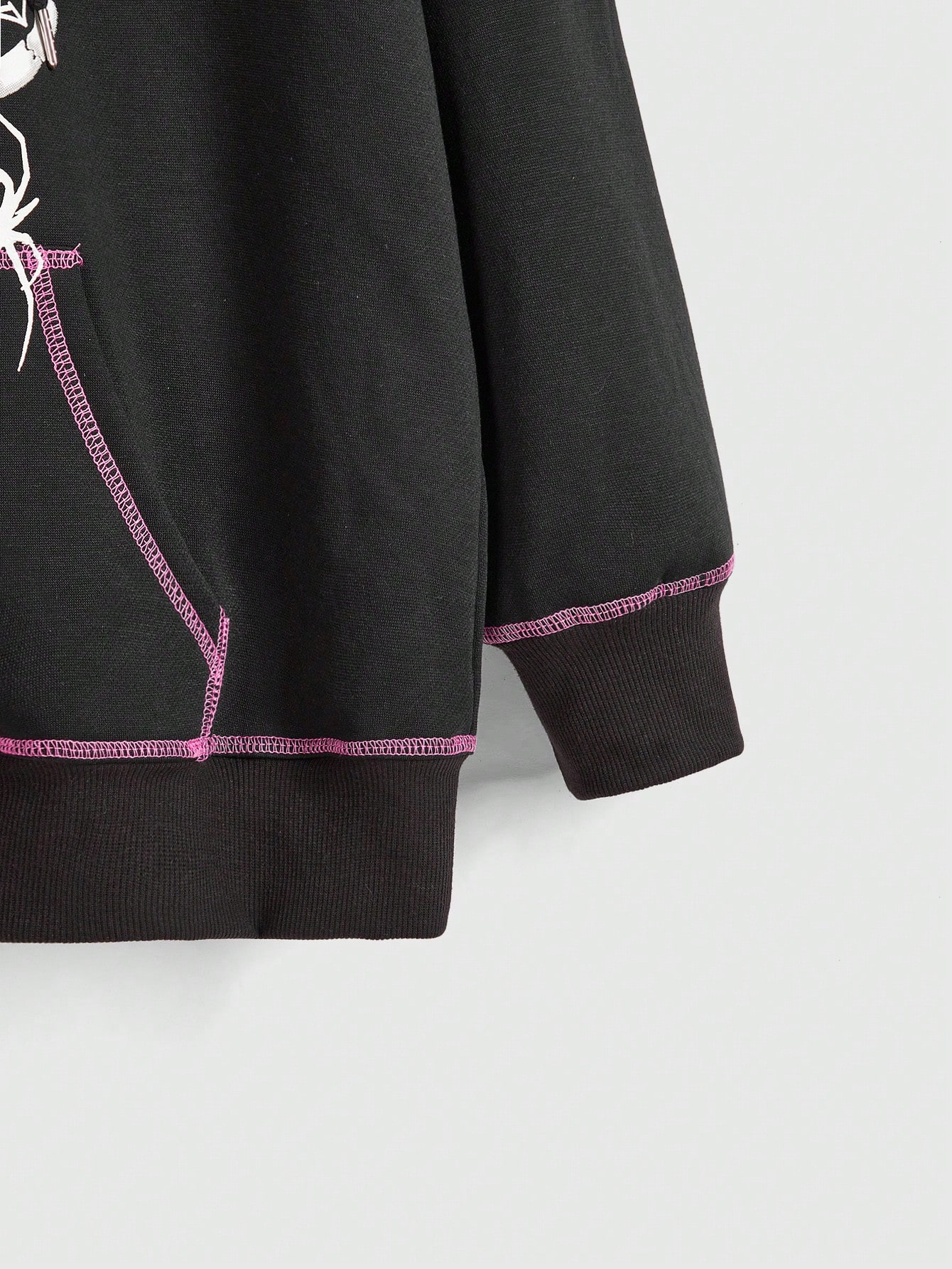Kawaii Casual Skull Skeleton & Cute Bow-Knot Rose Print Women Sweatshirt