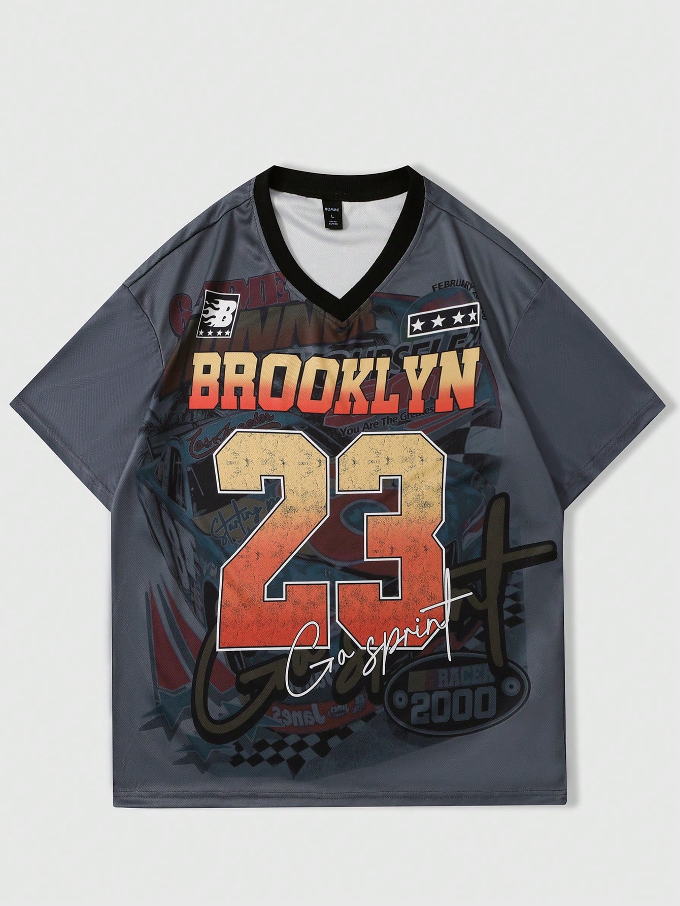 Street Life Men's Basketball Short Sleeve T-Shirt, Suitable For Spring And Summer