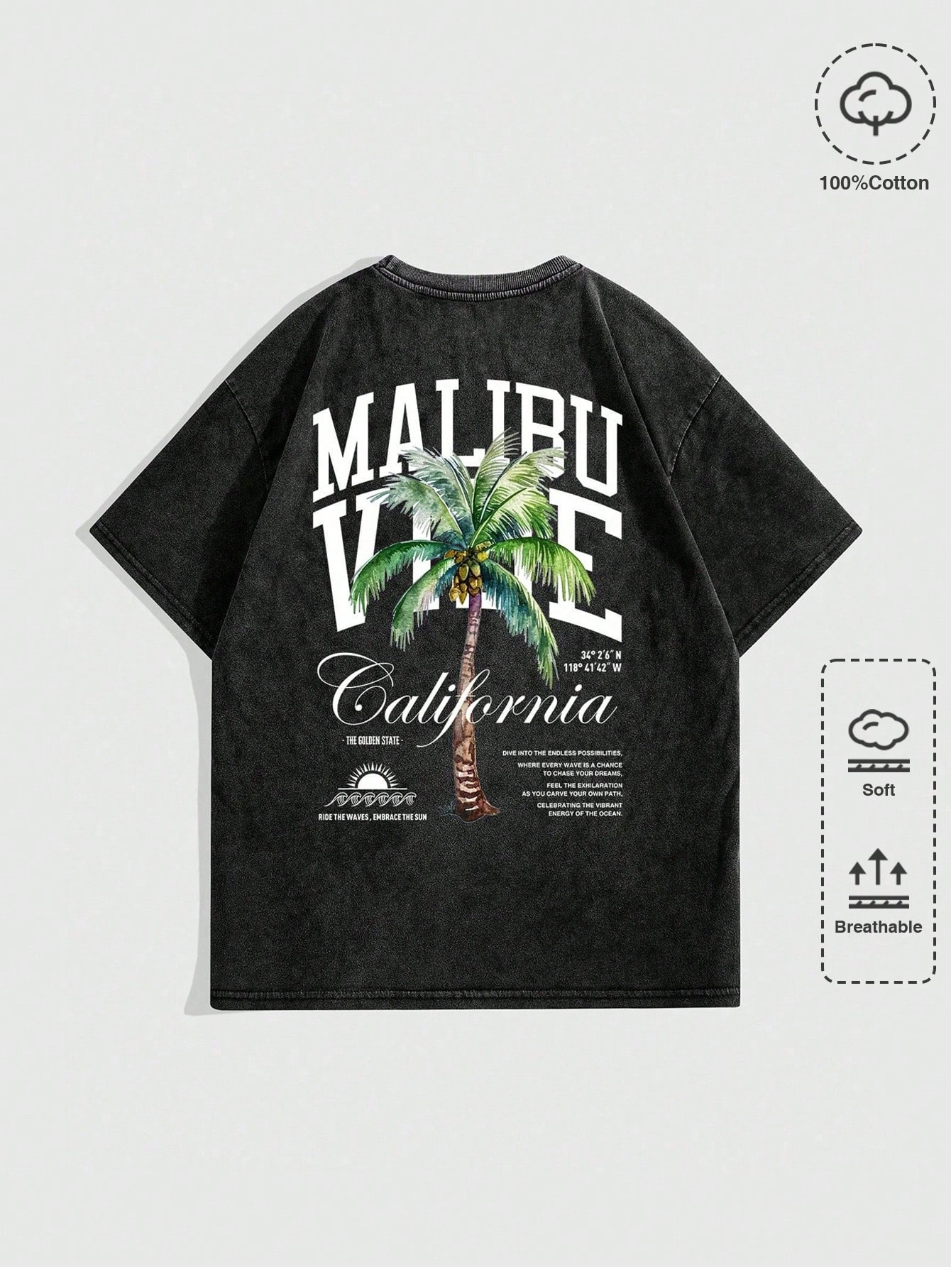 Street Life Men's Printed Vintage Short Sleeve T-Shirt, Perfect For Daily Wear And Vacation In Spring And Summer, School
