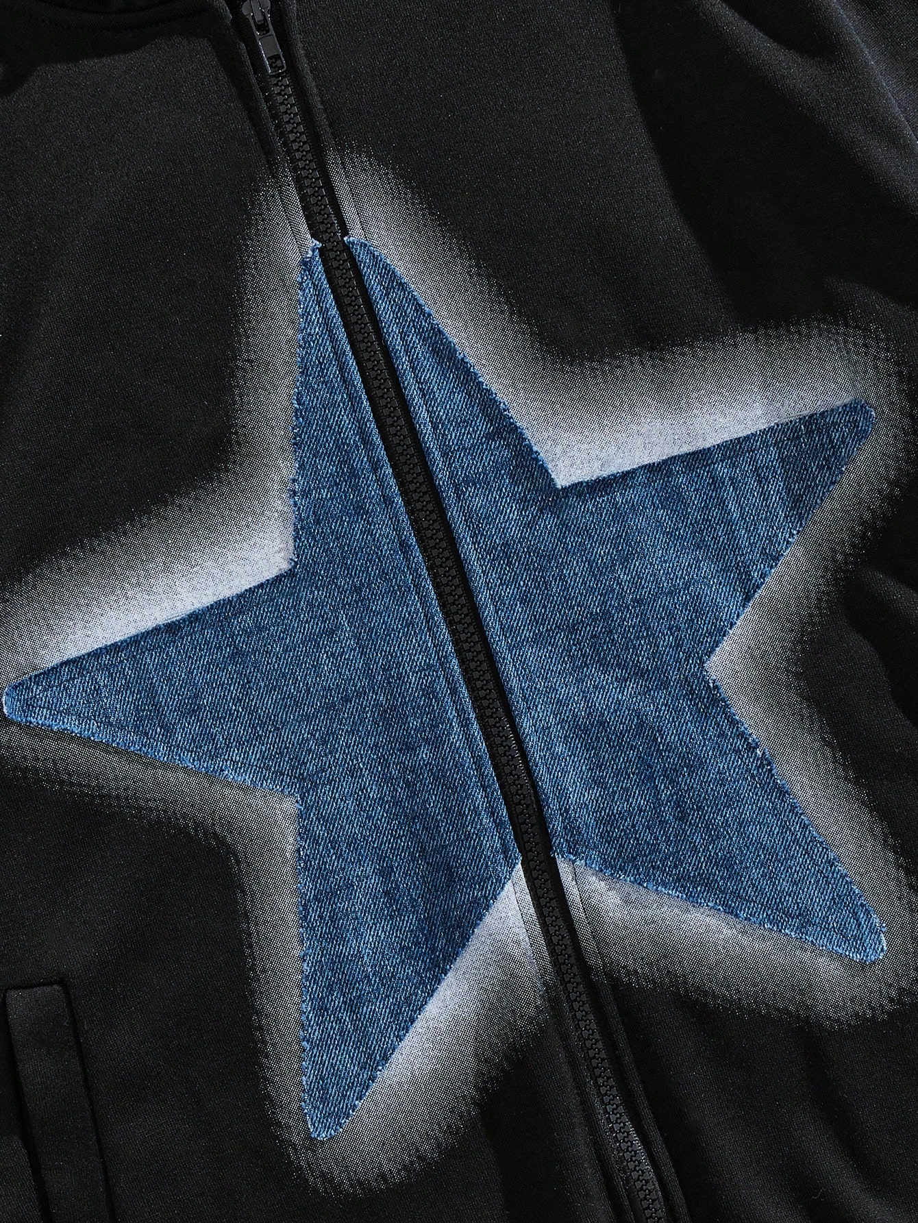 Academia Men's Five-Pointed Star Decorated Hooded Sweatshirt Sweatshirt