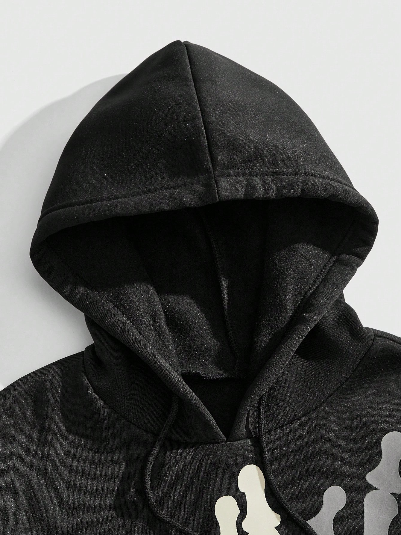 Street Life Men's Gothic Skeleton Hand Glow In The Dark Print Hoodie
