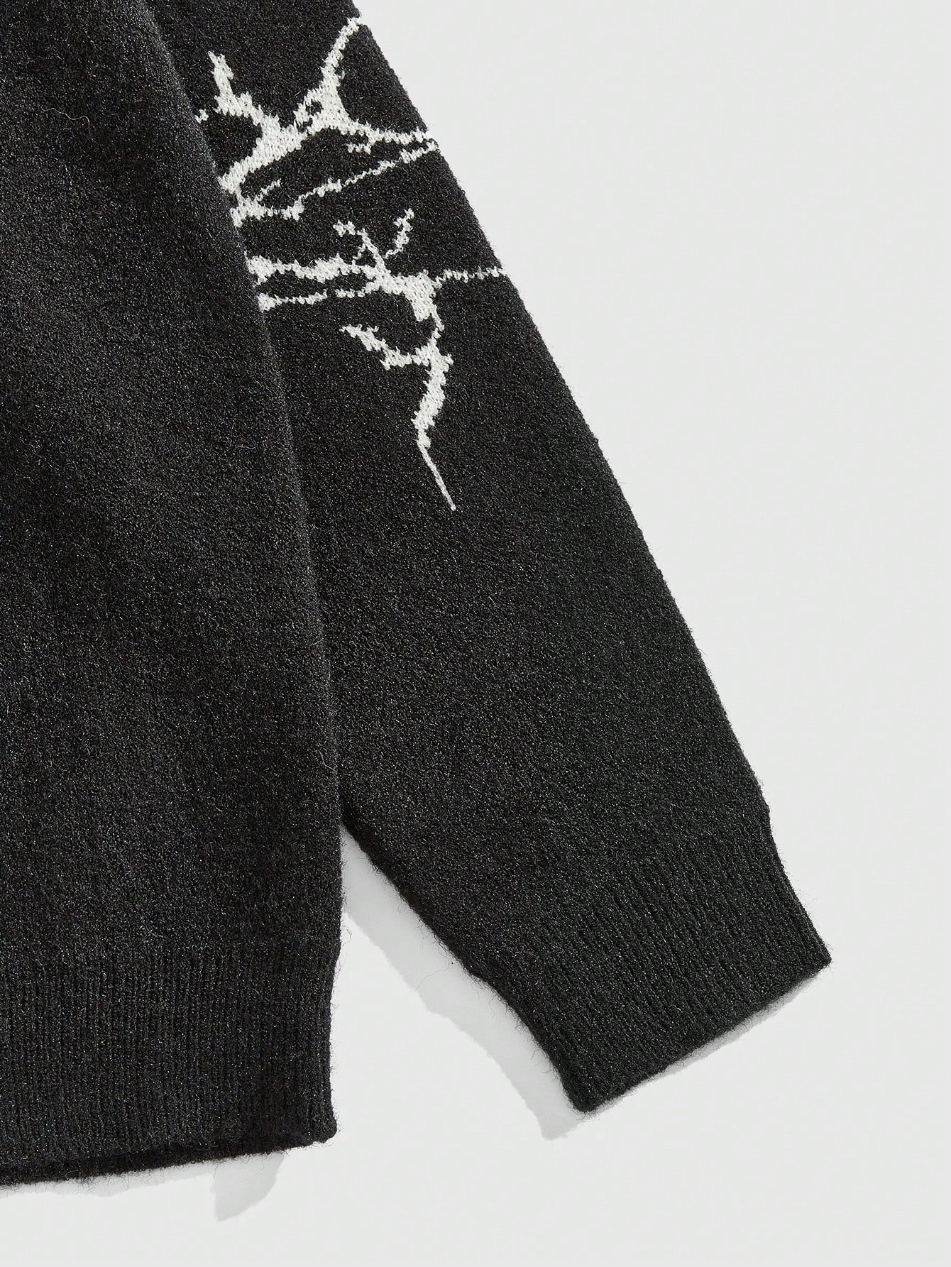 Goth Men's Graphic Print Casual Turtleneck Long Sleeve Pullover Sweater