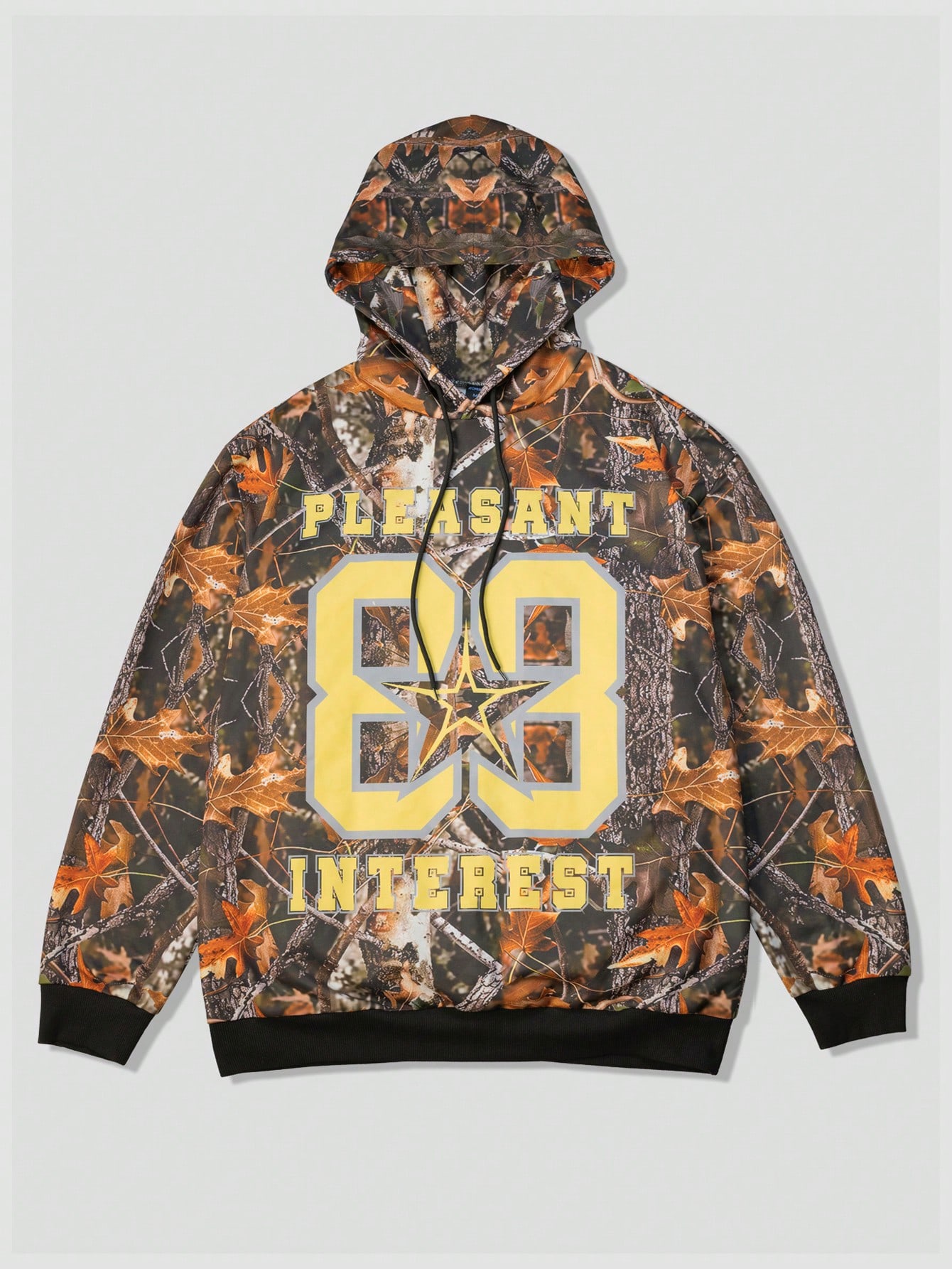 Street Life Men's Loose Fit Camouflage Branch Print Hoodie Streetwear