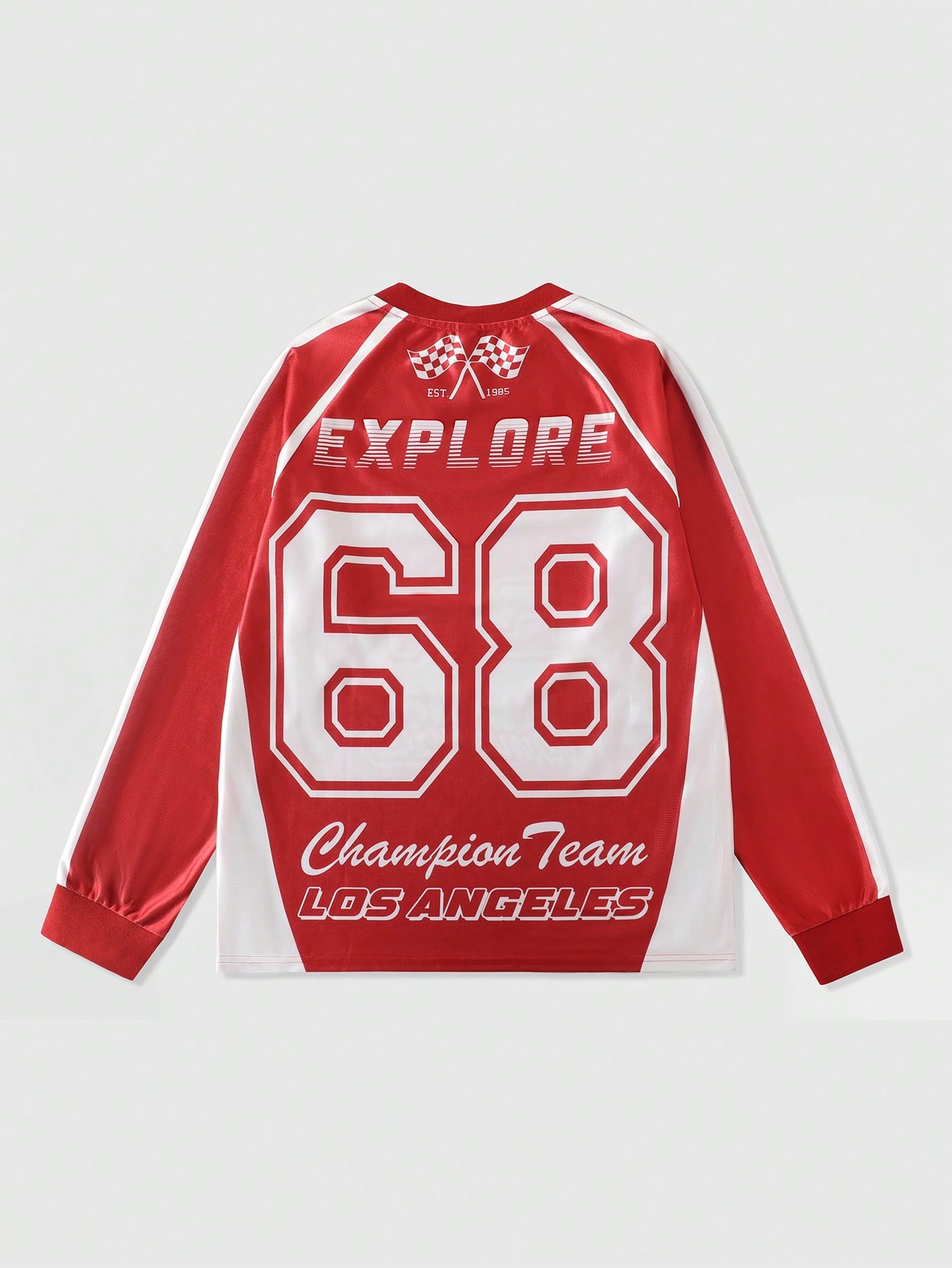 Street Life 1pc Men's Long Sleeve Sports Jersey T-Shirt, Athletic Street Wear