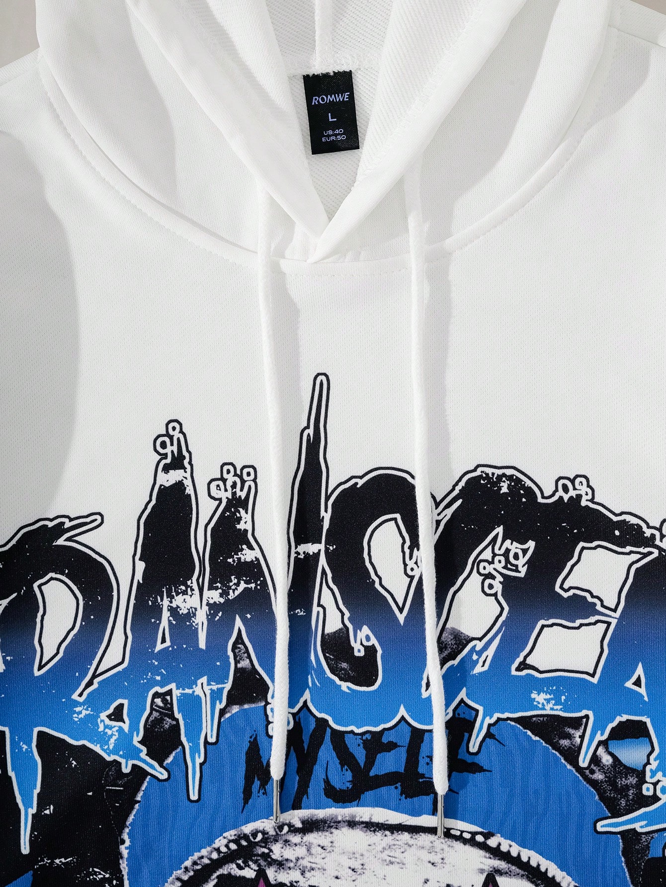 Street Life Men's Hooded Pullover Sweatshirt With Letter & Portrait Print