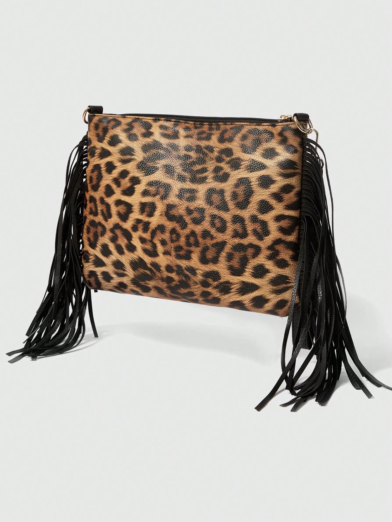 Grunge Punk 1pc Punk Dark Leopard Print Women Shoulder Bag