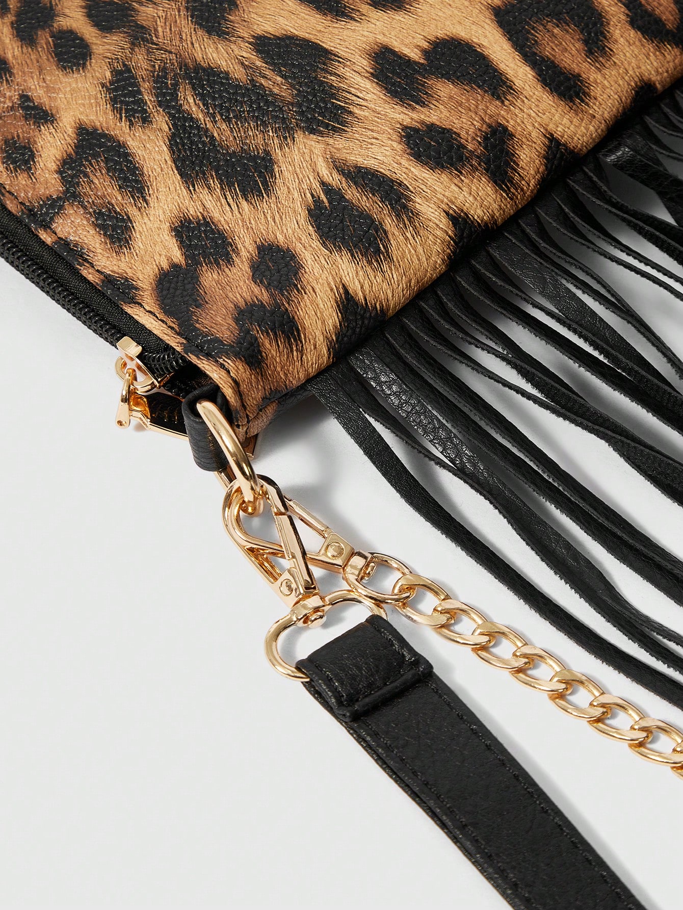 Grunge Punk 1pc Punk Dark Leopard Print Women Shoulder Bag