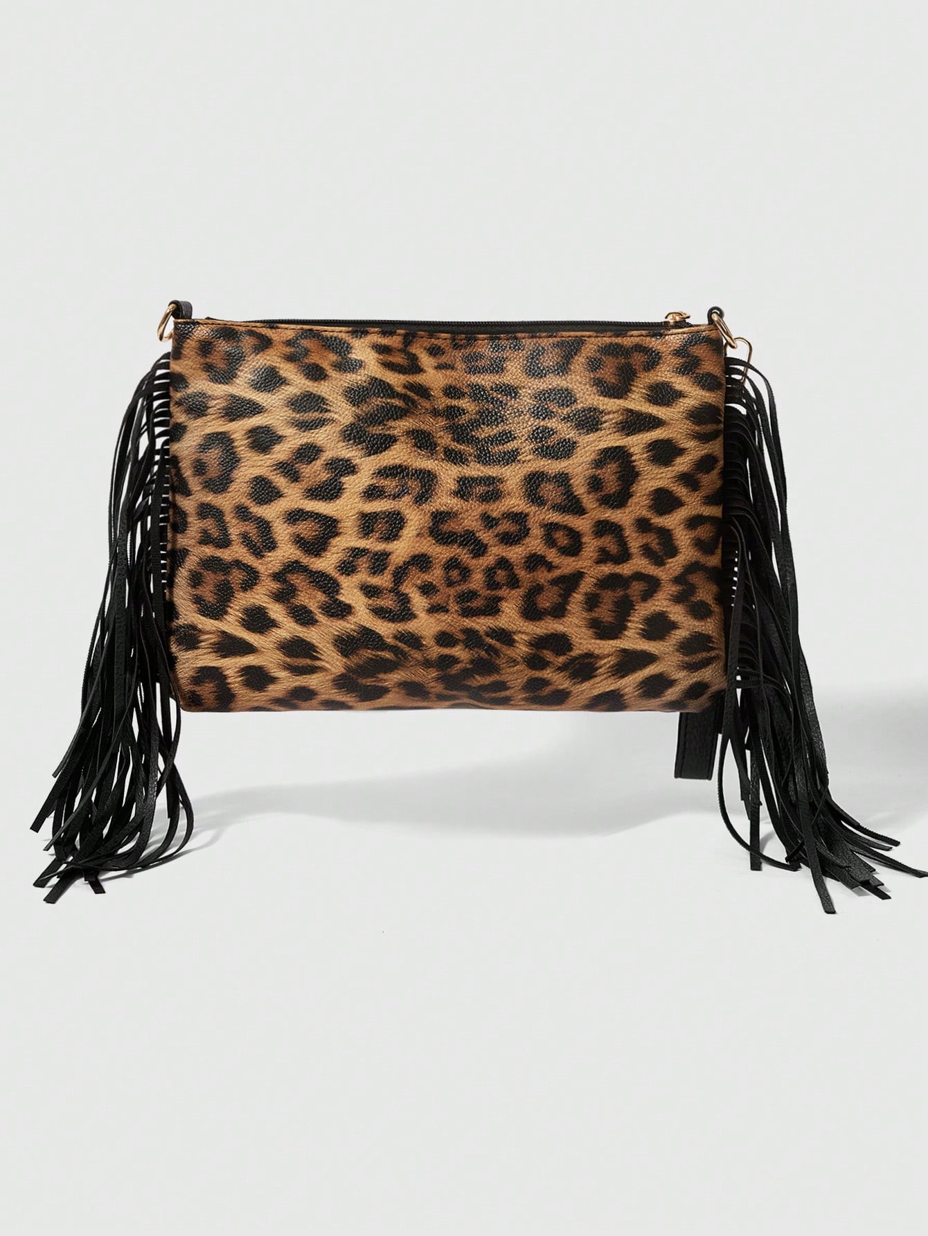 Grunge Punk 1pc Punk Dark Leopard Print Women Shoulder Bag