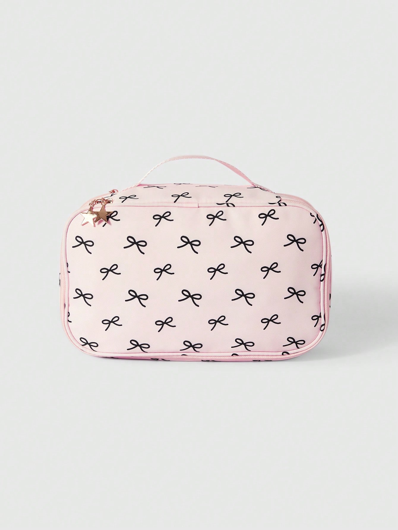 Kawaii Cartoon Pink Bow Large Capacity Portable Cosmetic Pouch For Women