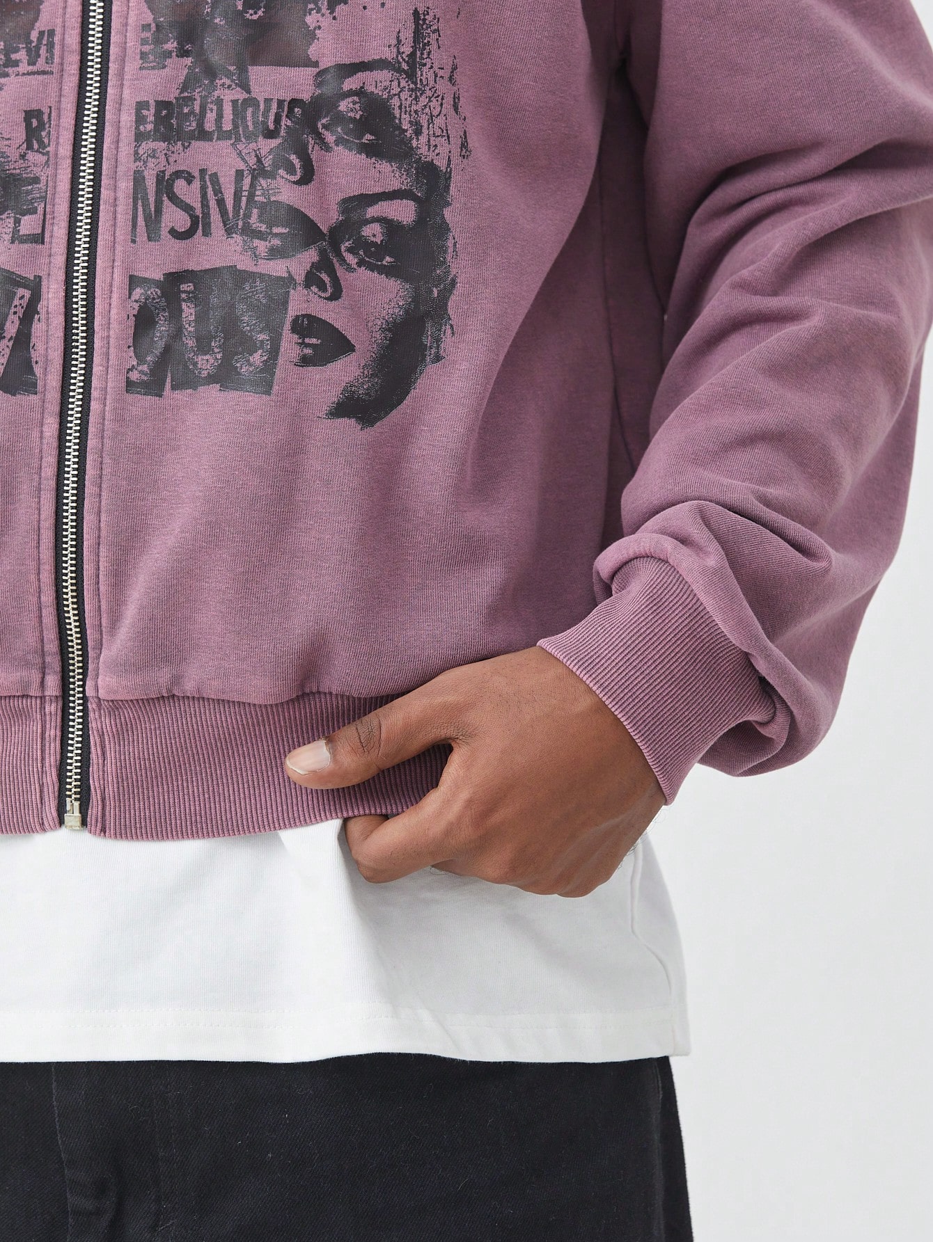 Goth Men's Vintage Graphic Print Hoodie Long Sleeve Zip-Up Sweatshirt