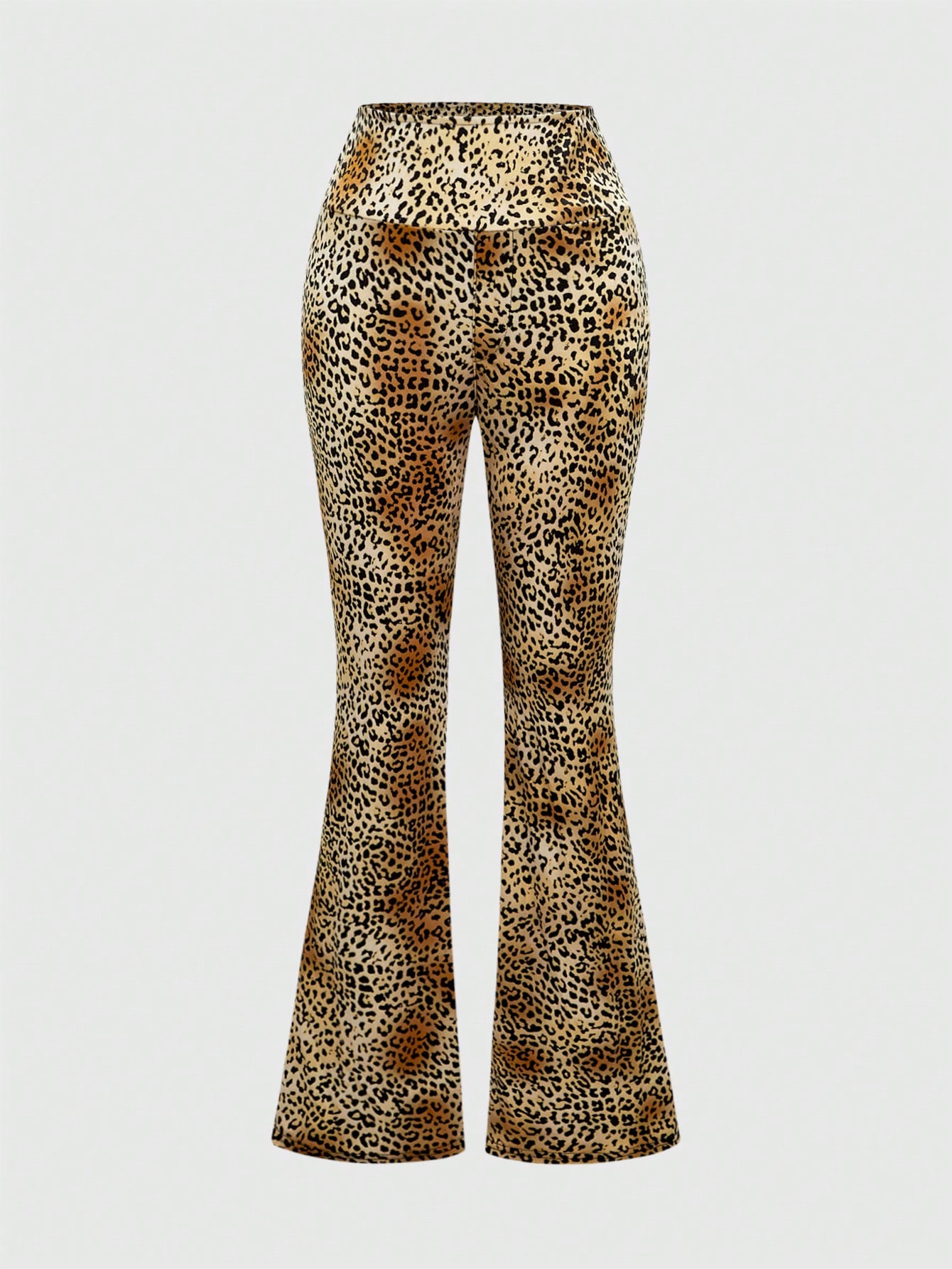 Women's Hippie Chic Leopard Print High Waist Flare Leg Pants