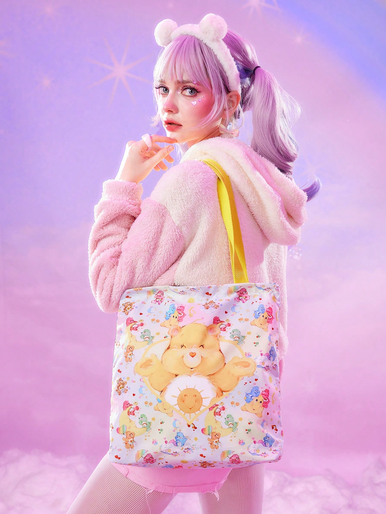 ROMWE X Care Bears Cartoon Bear Printed Tote Bag For Women
