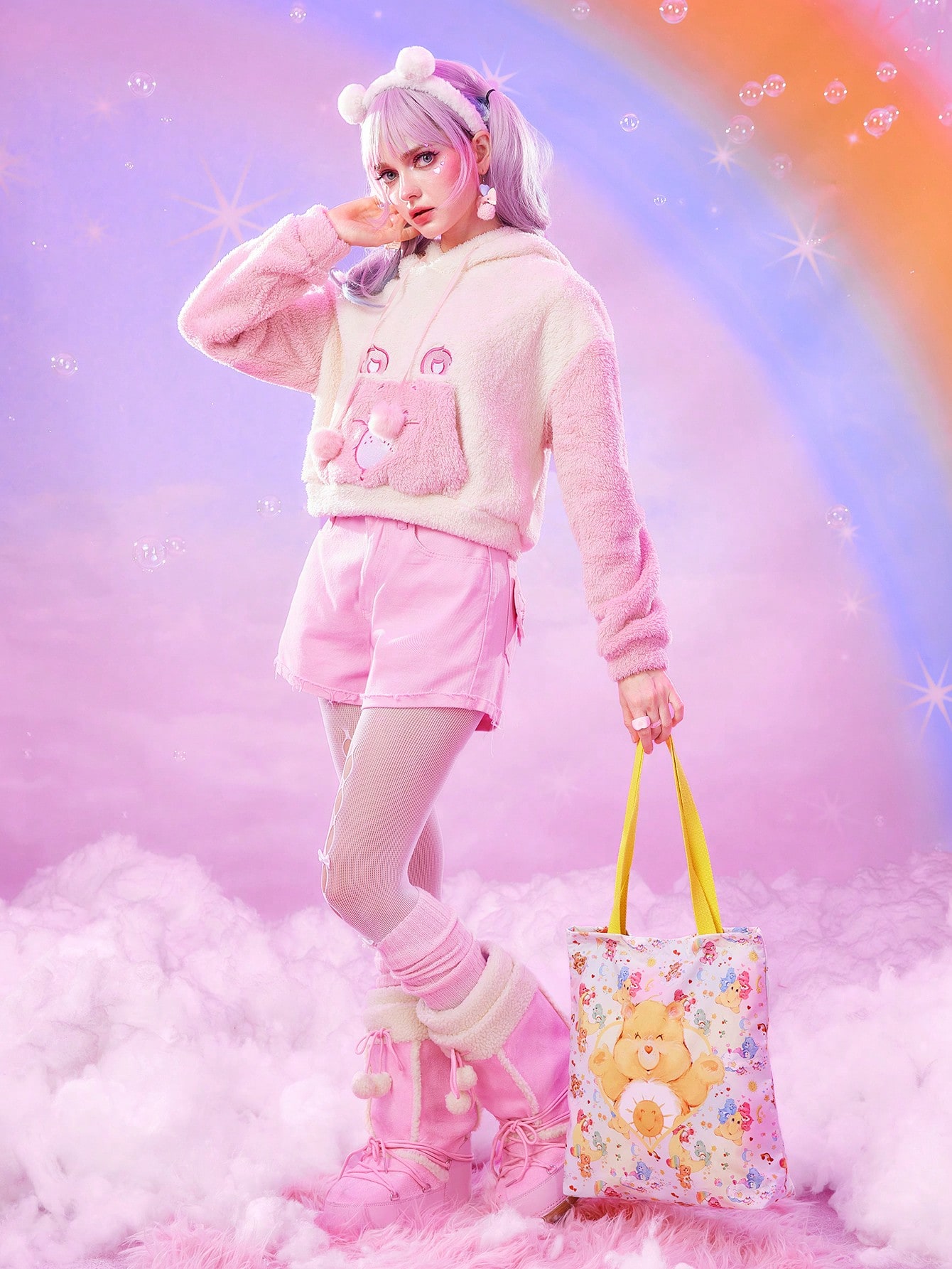 ROMWE X Care Bears Cartoon Bear Printed Tote Bag For Women