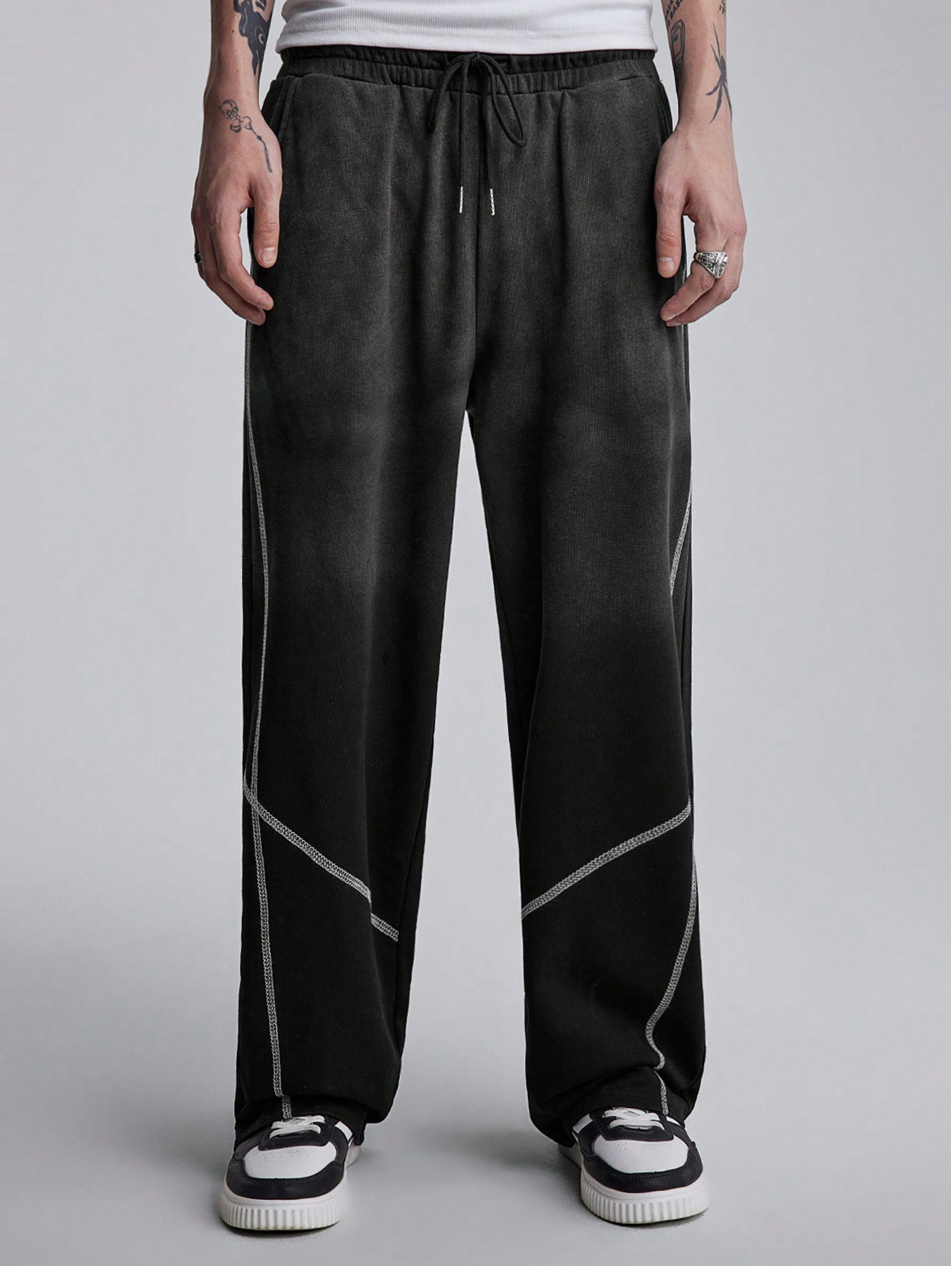 Street Life Men's Drawstring Waist Straight Leg Loose Casual Sweatpants