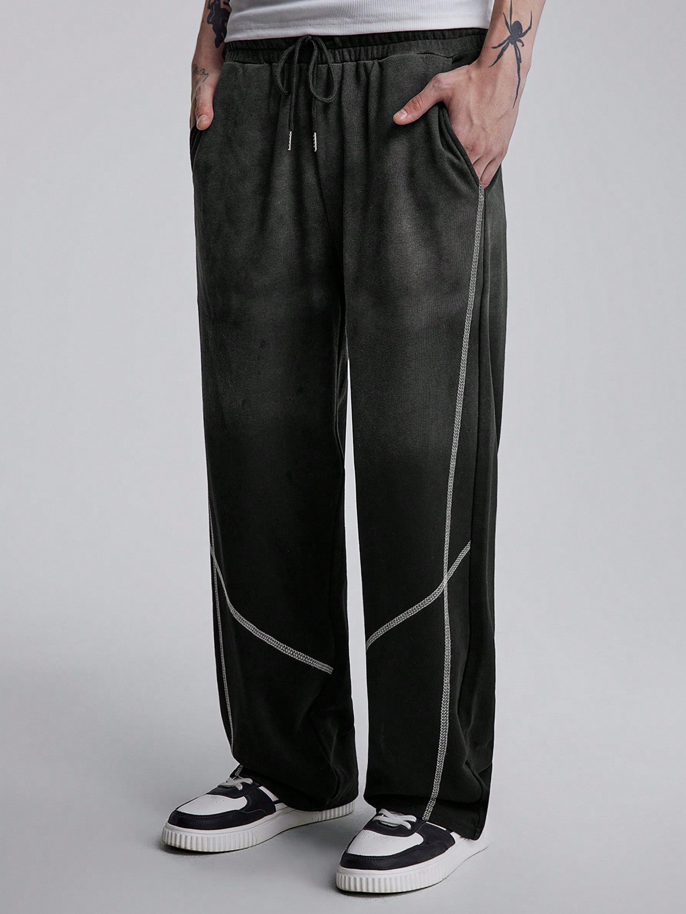 Street Life Men's Drawstring Waist Straight Leg Loose Casual Sweatpants