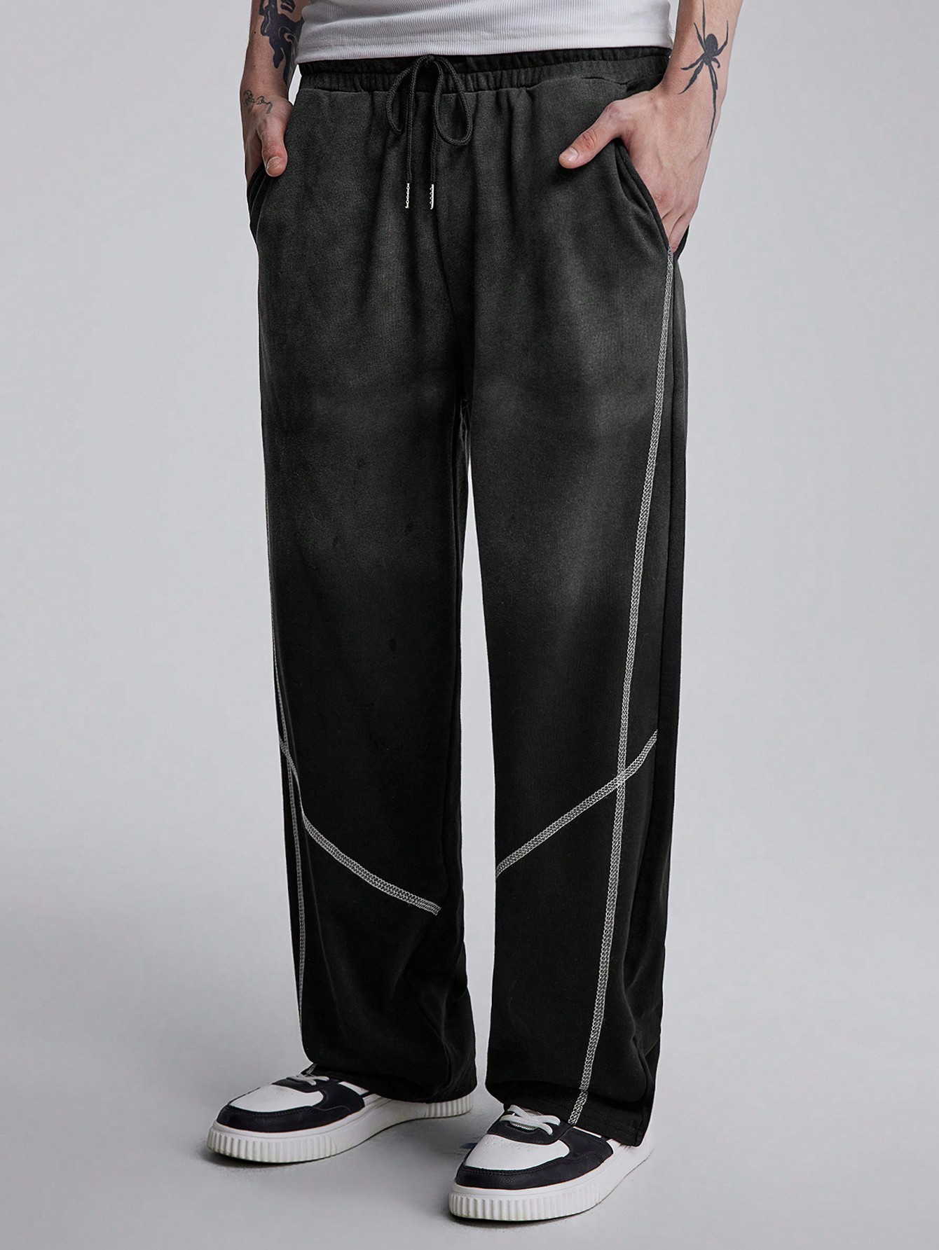 Street Life Men's Drawstring Waist Straight Leg Loose Casual Sweatpants