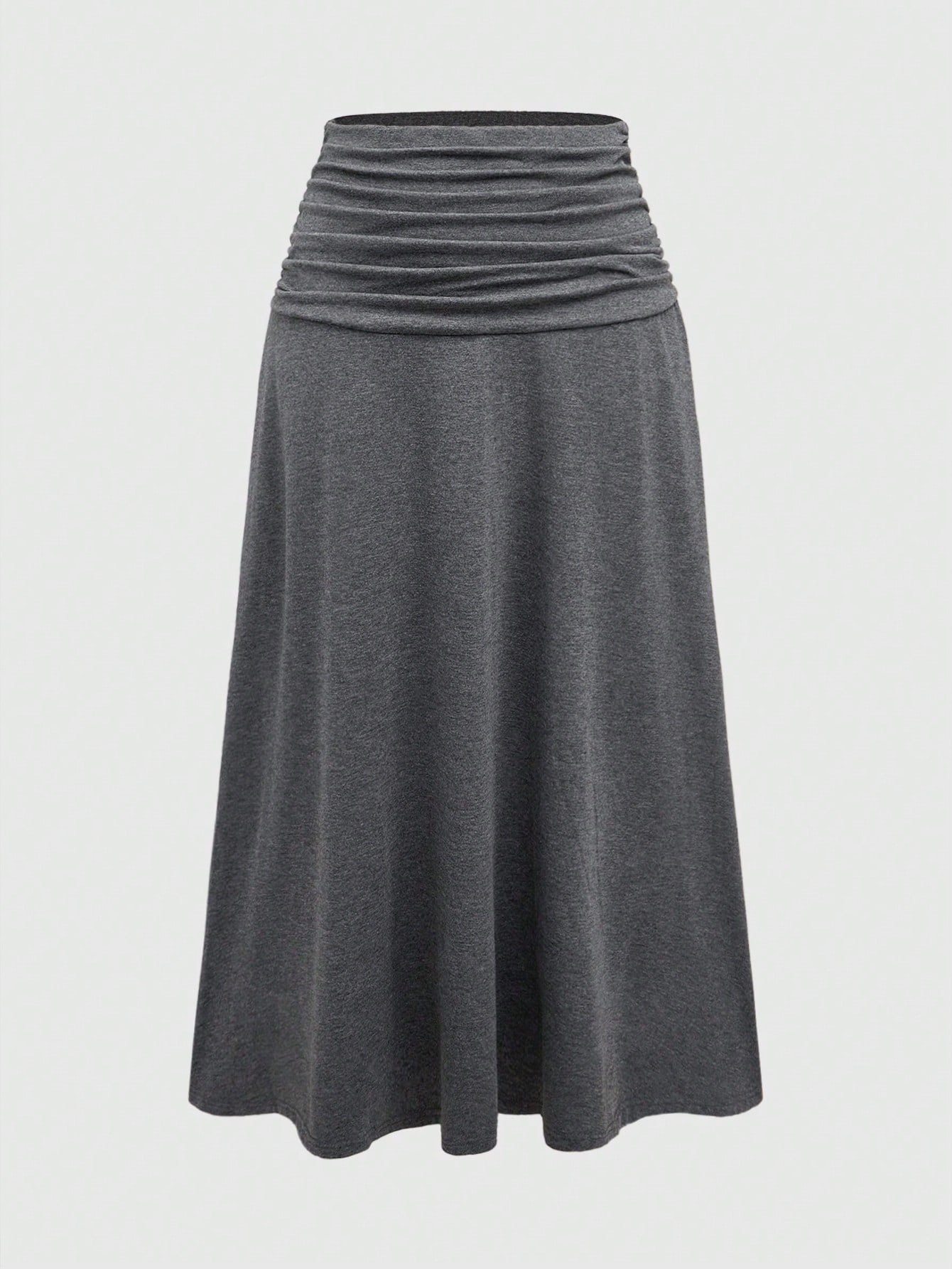 Fairycore Versatile Solid Color Waist Pleated Casual A-Line Skirt For Women