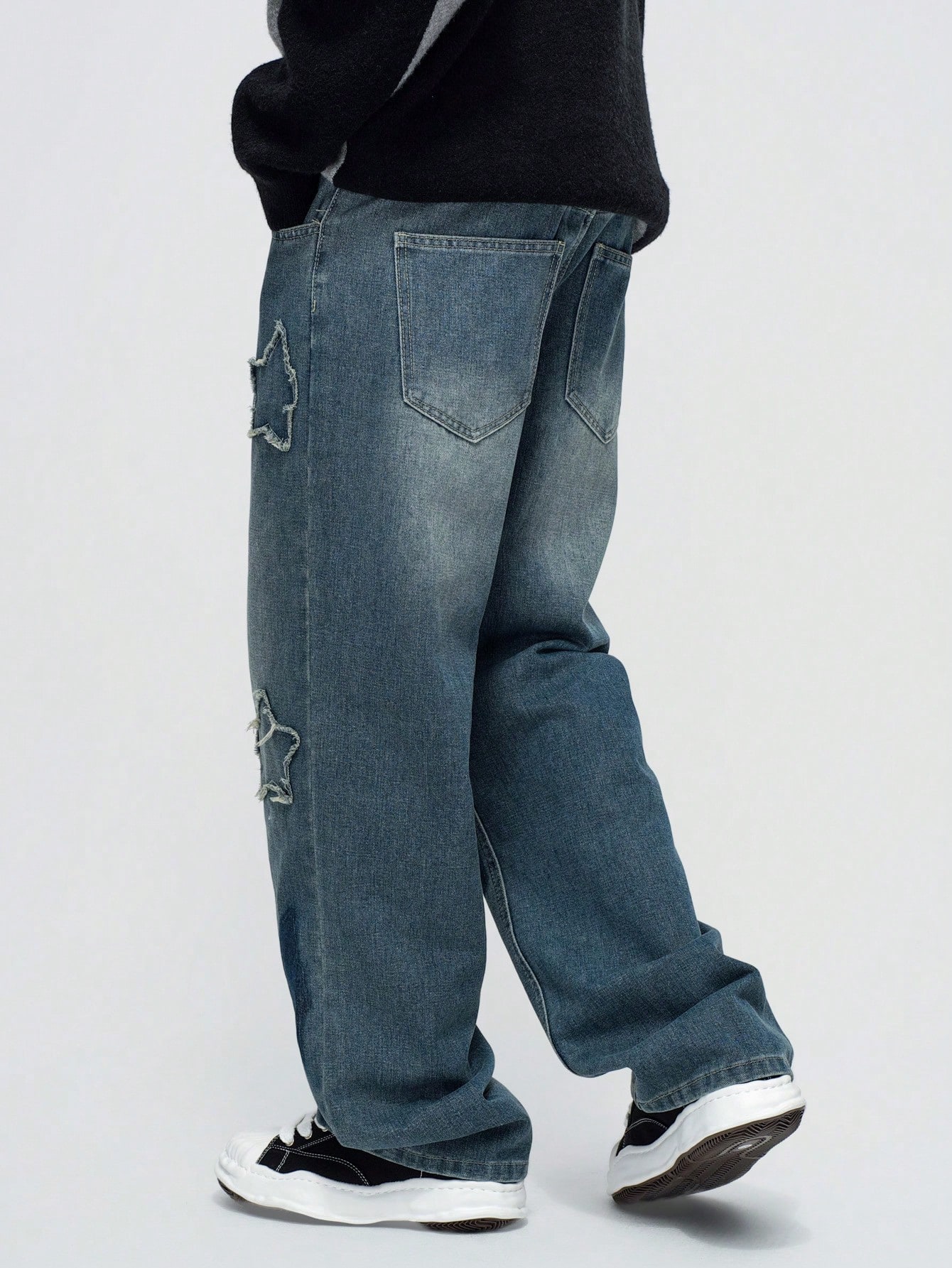 Street Life Men's Front Button Pocket Pentagon Star Casual Jeans, Everyday Wear