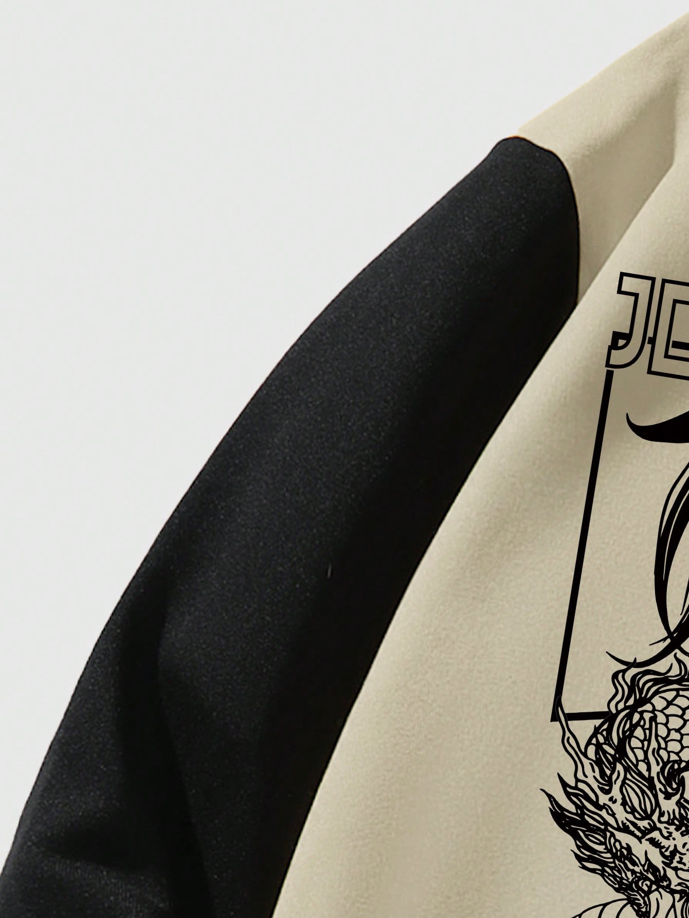 Anime Men Casual Outfit Baseball Jacket With Contrast Color Figure And Letter Print, Suitable For Autumn Outdoor