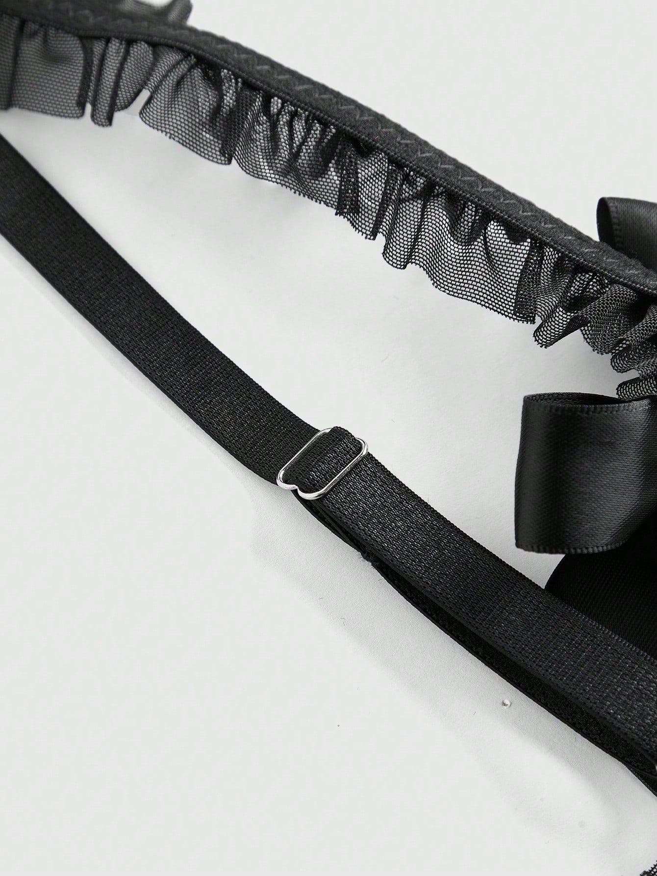 Goth Goth Sexy See-Through Bow Tie Cross Pendant Bodysuit Lingerie