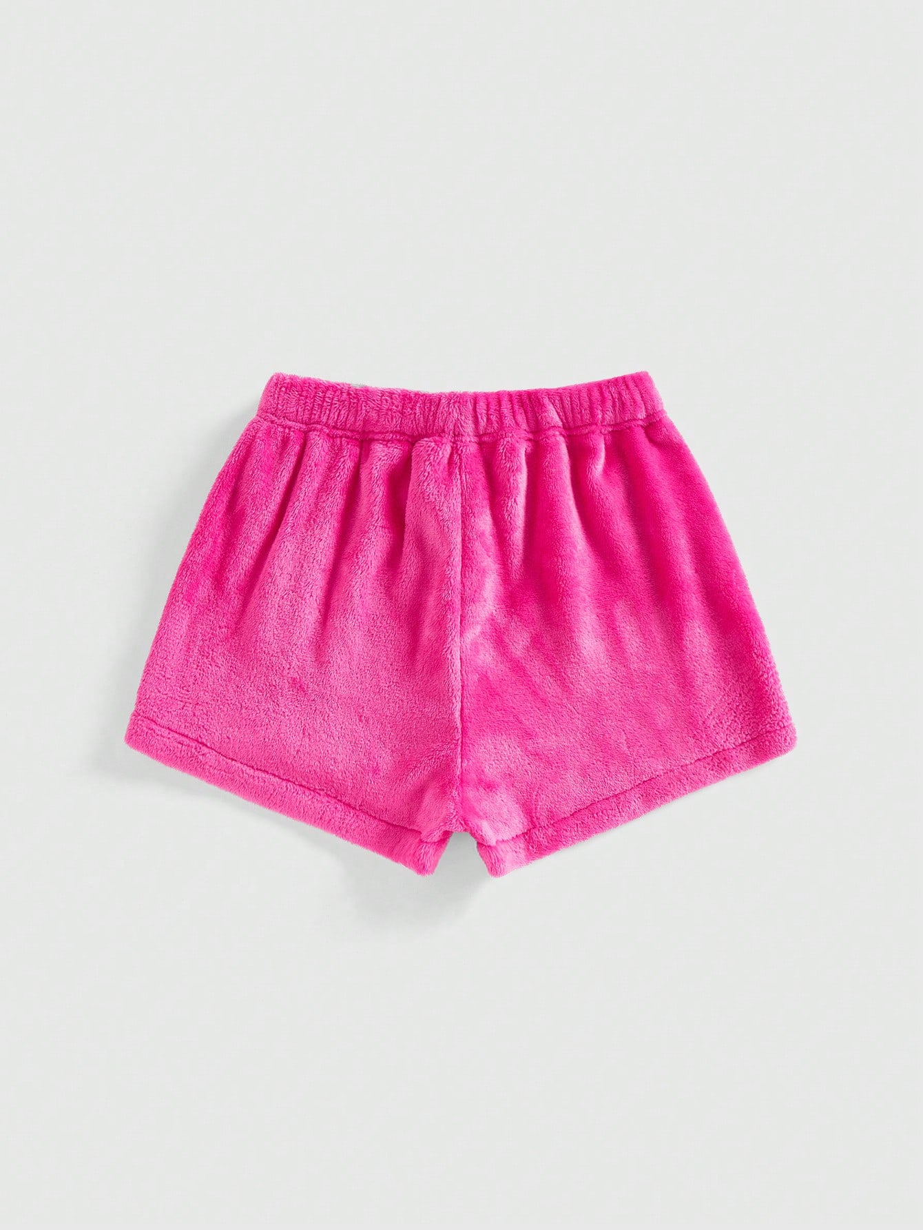 Kawaii Lovely Winter Kawaii Coral Fleece Warm Fluffy Contrast Color Embroidered Star Plaid Pajama Bottoms Shorts