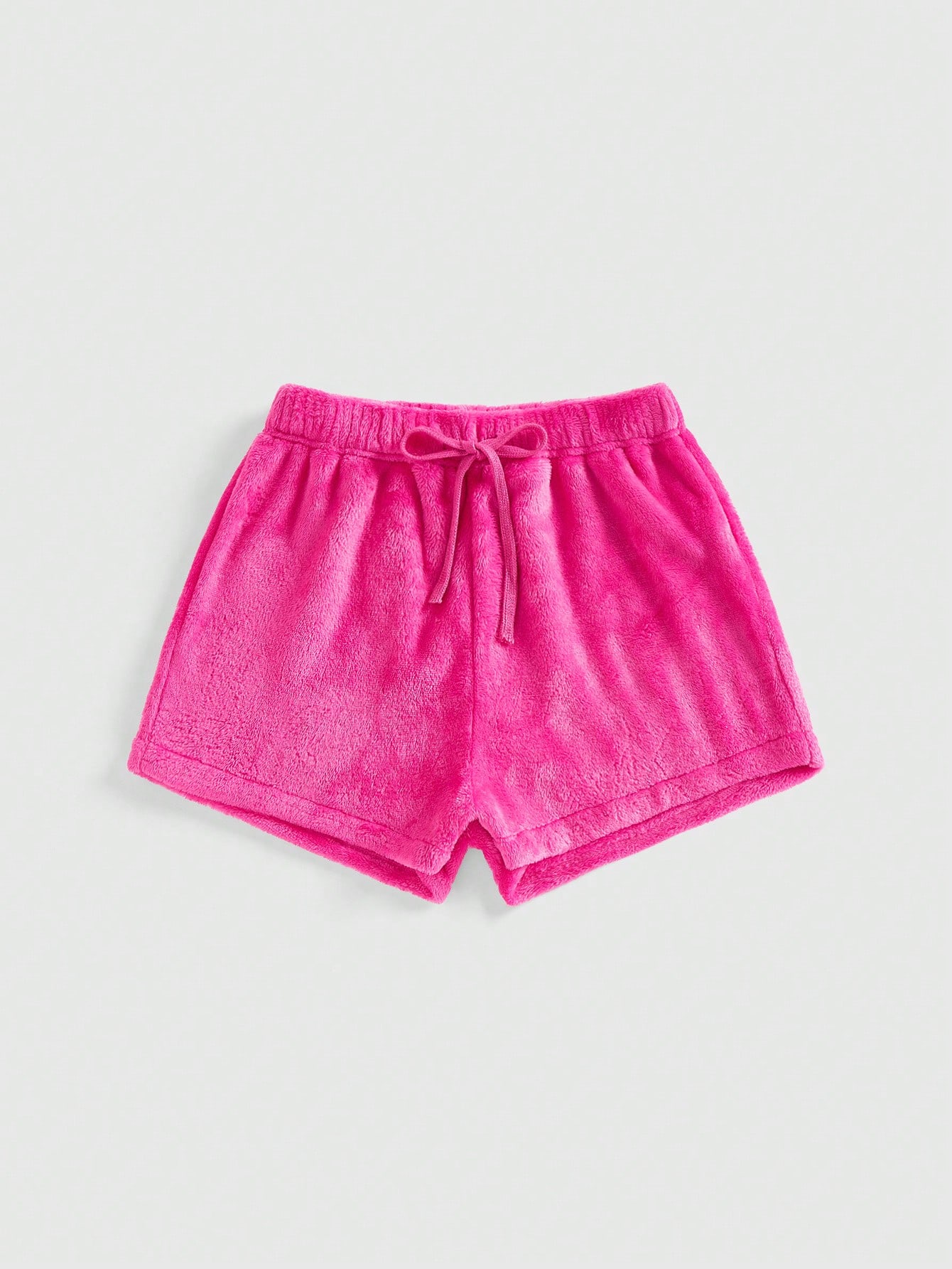 Kawaii Lovely Winter Kawaii Coral Fleece Warm Fluffy Contrast Color Embroidered Star Plaid Pajama Bottoms Shorts