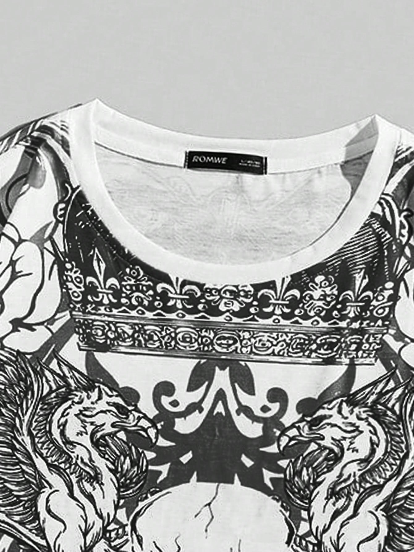 Goth Men Skull Print Tee, School