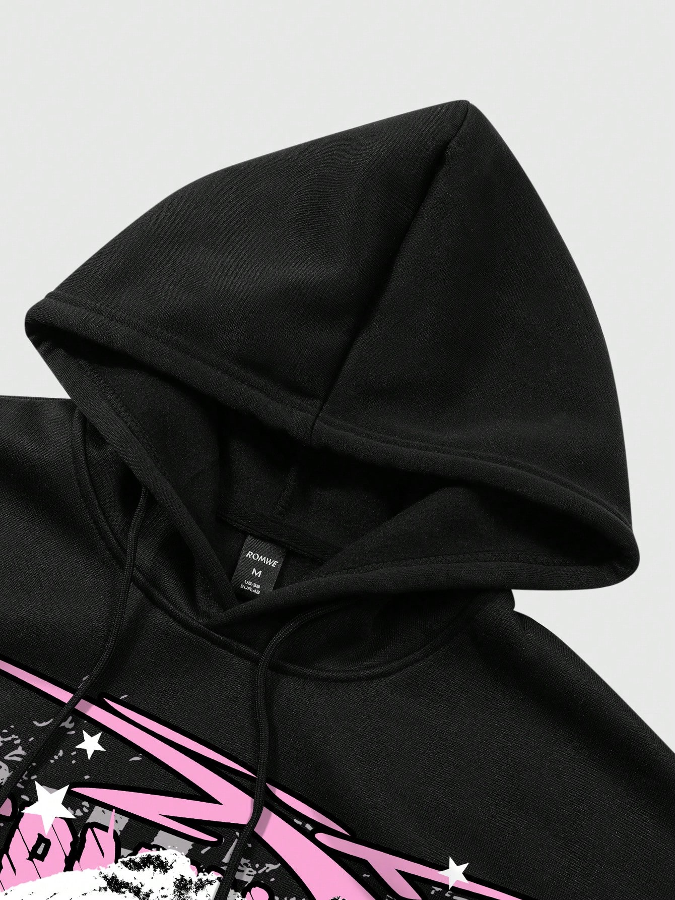 Street Life Men's Autumn Letter & Character Print Drawstring Hooded Sweatshirt