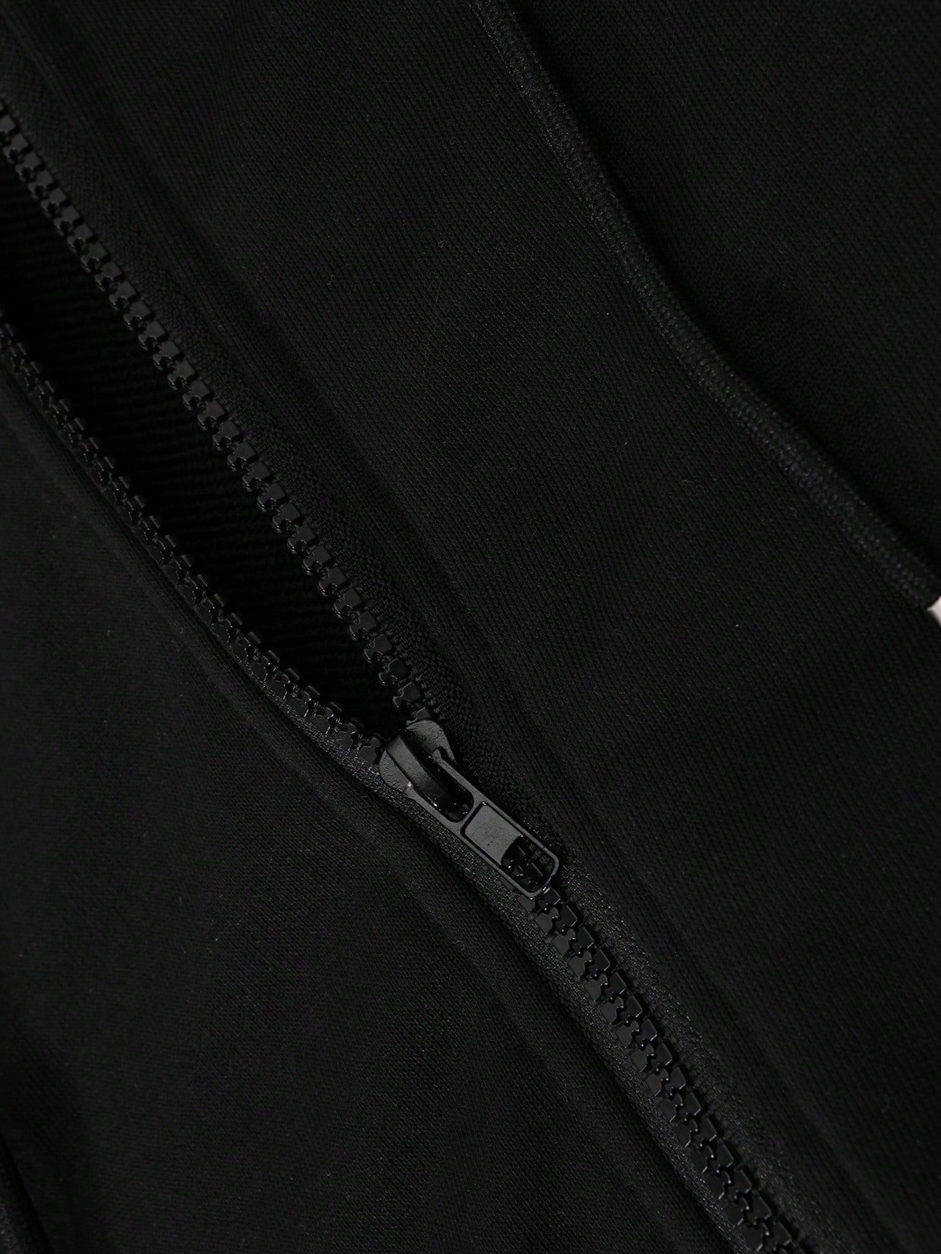 Street Life Men's Letter Print Zip Front Hooded Drop Shoulder Sweatshirt, Suitable For Spring & Autumn Daily Wear