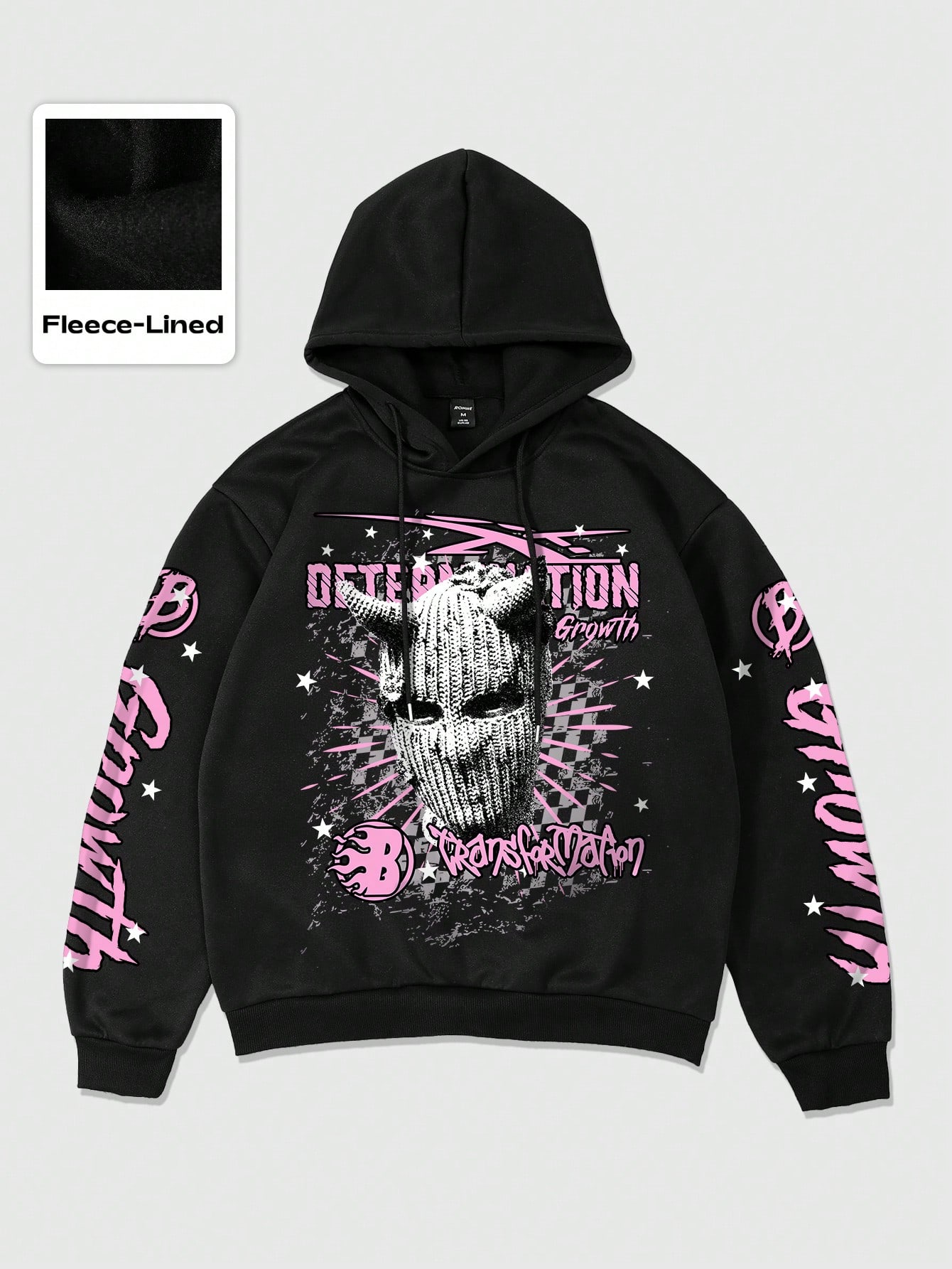 Street Life Men's Autumn Letter & Character Print Drawstring Hooded Sweatshirt