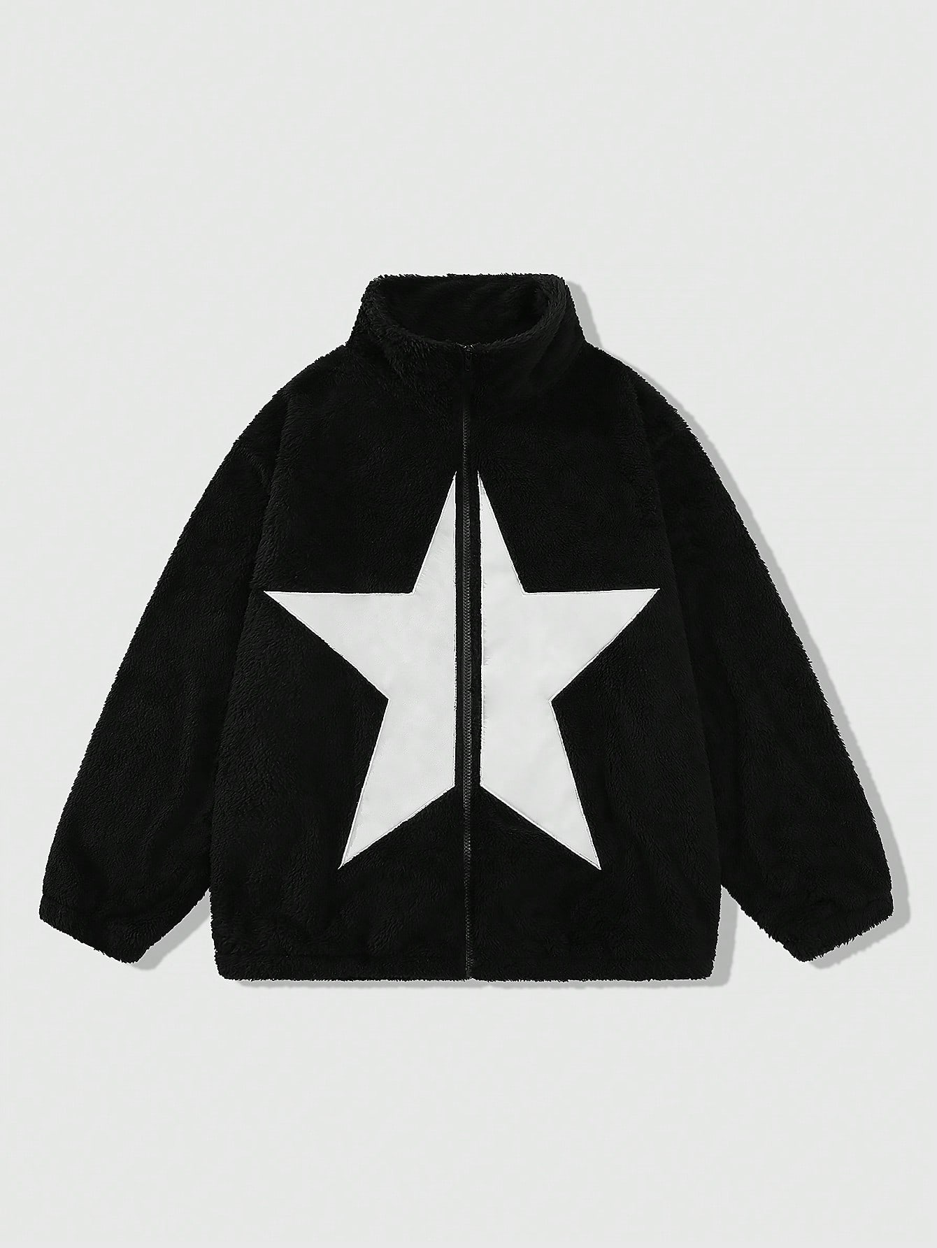 Street Life Men's Casual Contrast Color Stars Fleece Jacket, Autumn/Winter