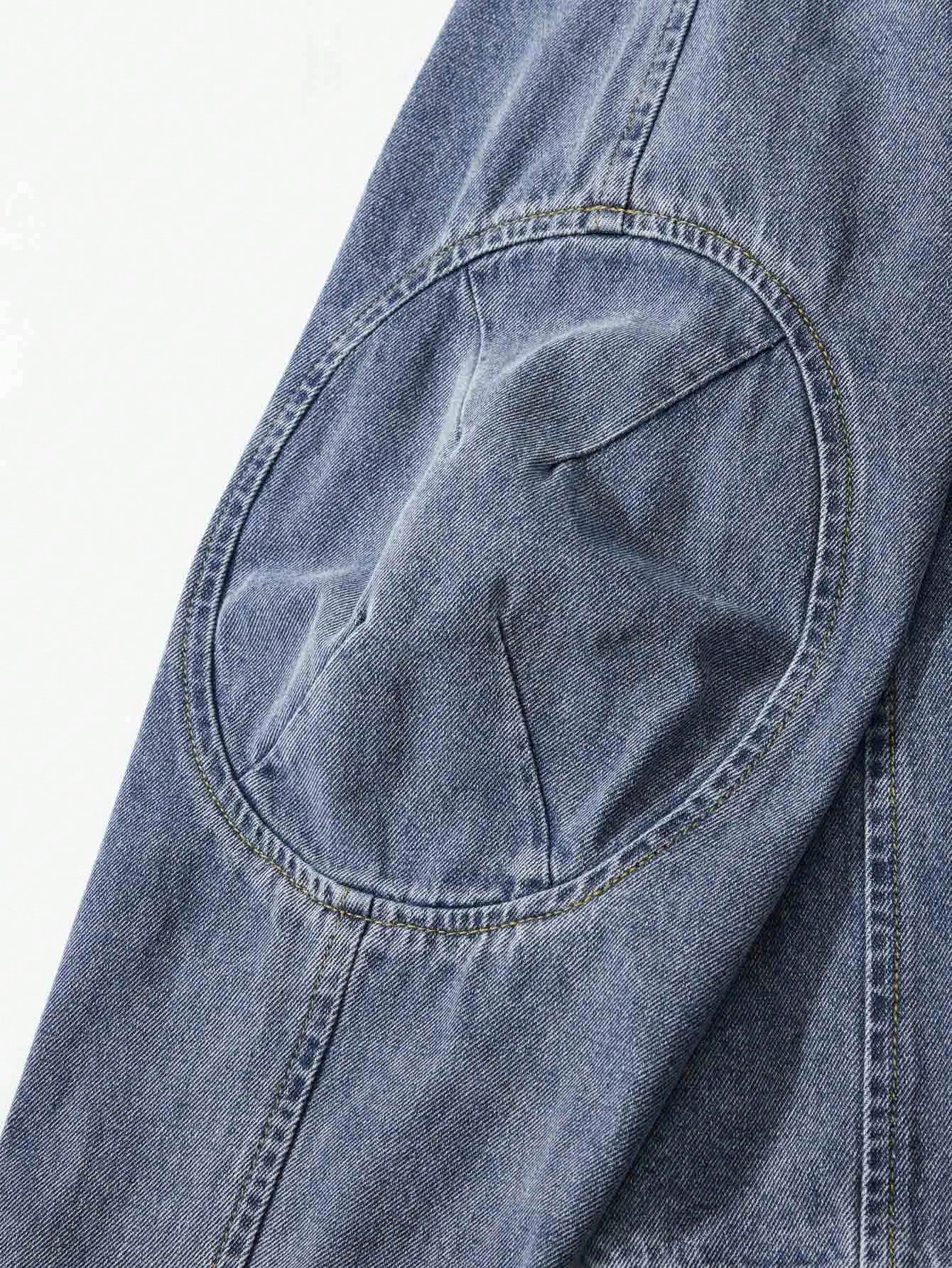 Street Life Men's Front Button Long Sleeve Simple Casual Denim Jacket