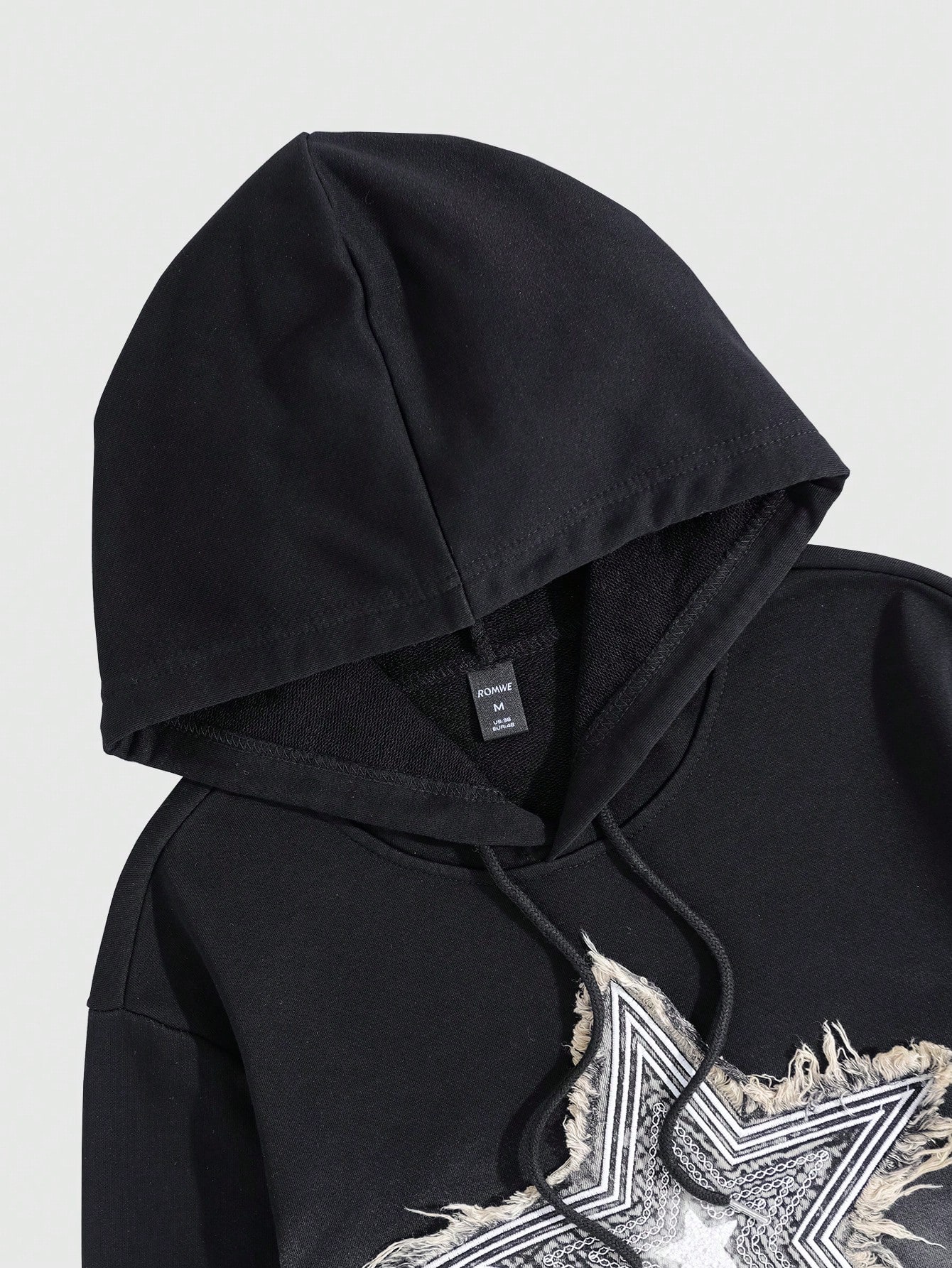 Street Life Men's Star Embroidery Simple Pocket Long Sleeve Casual Hoodie Sweatshirt