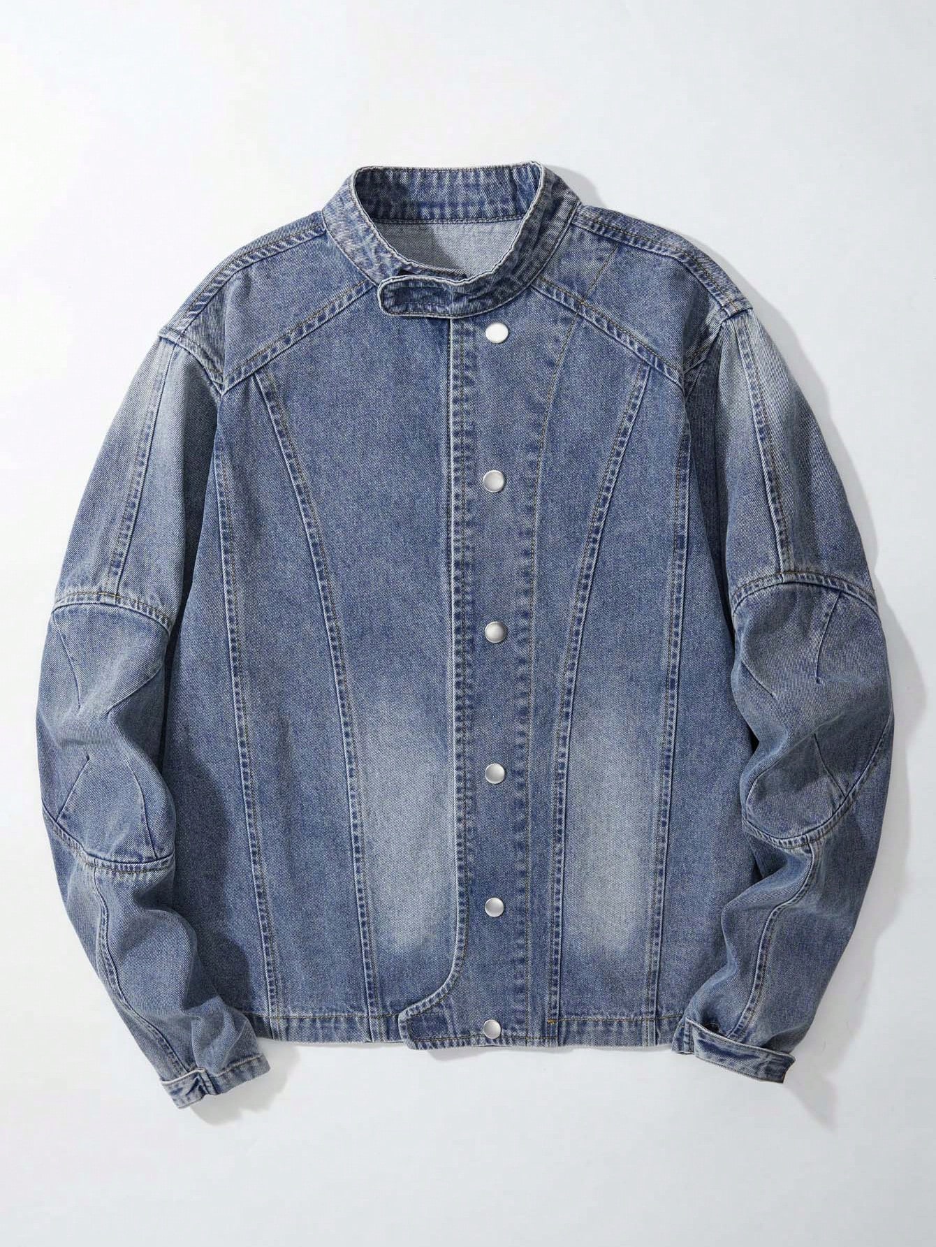 Street Life Men's Front Button Long Sleeve Simple Casual Denim Jacket