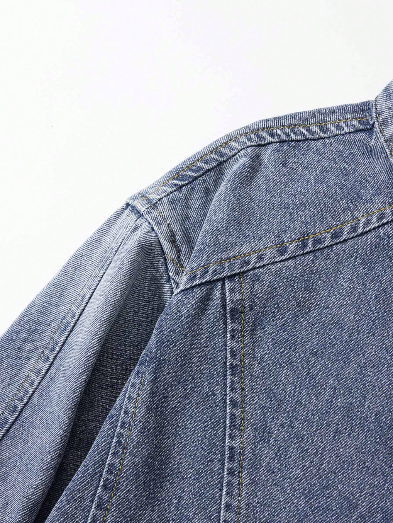 Street Life Men's Front Button Long Sleeve Simple Casual Denim Jacket