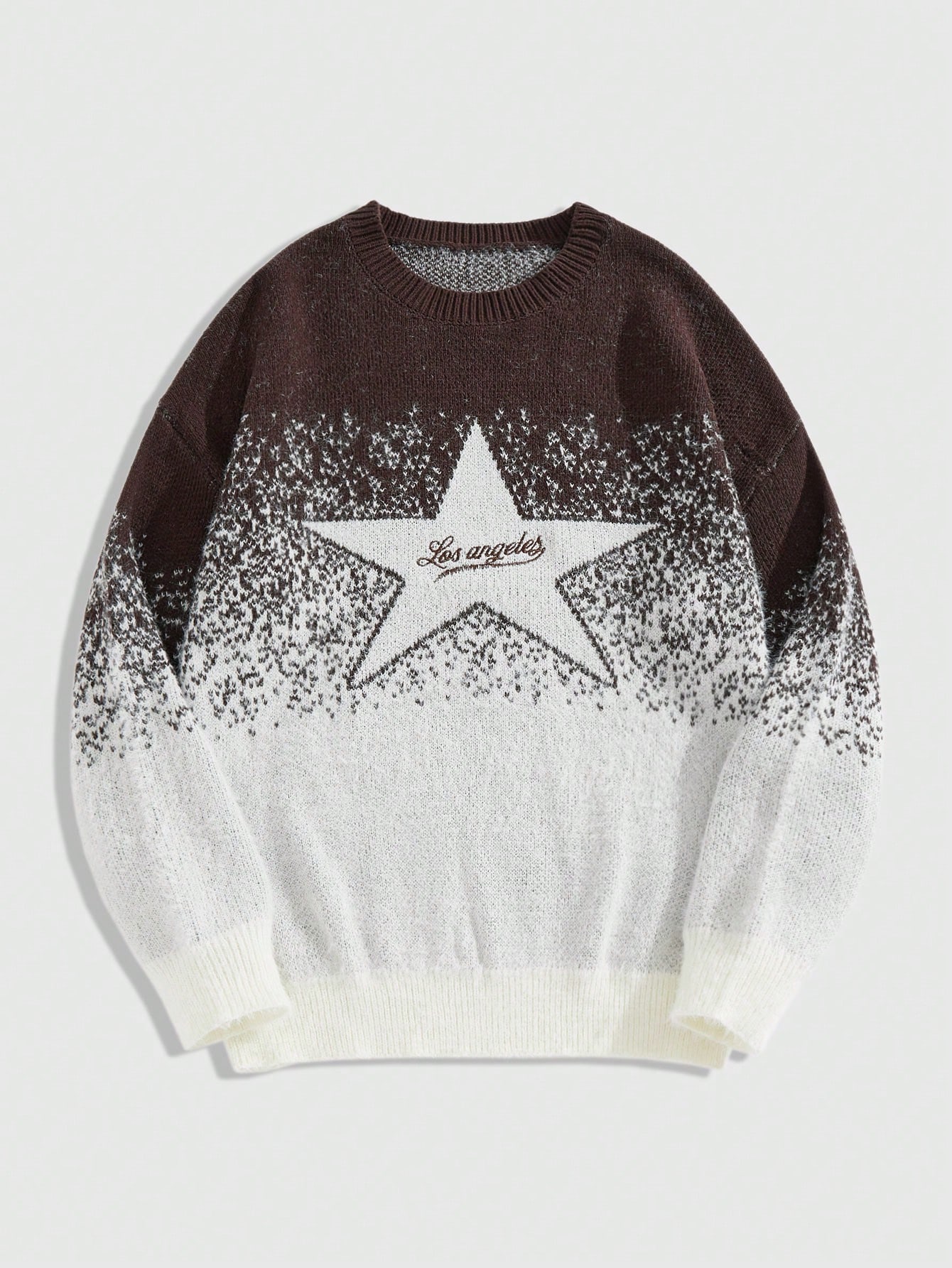 Men's Casual Round Neck Gradient Star Pattern Sweater, Autumn/Winter