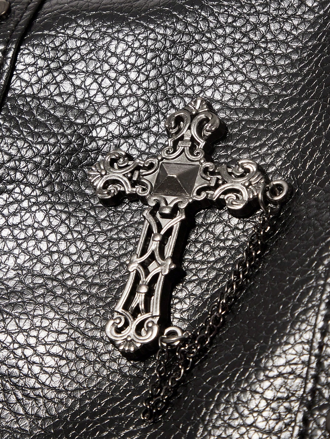Goth Fashionable Rivet Punk Style PU Leather Backpack
