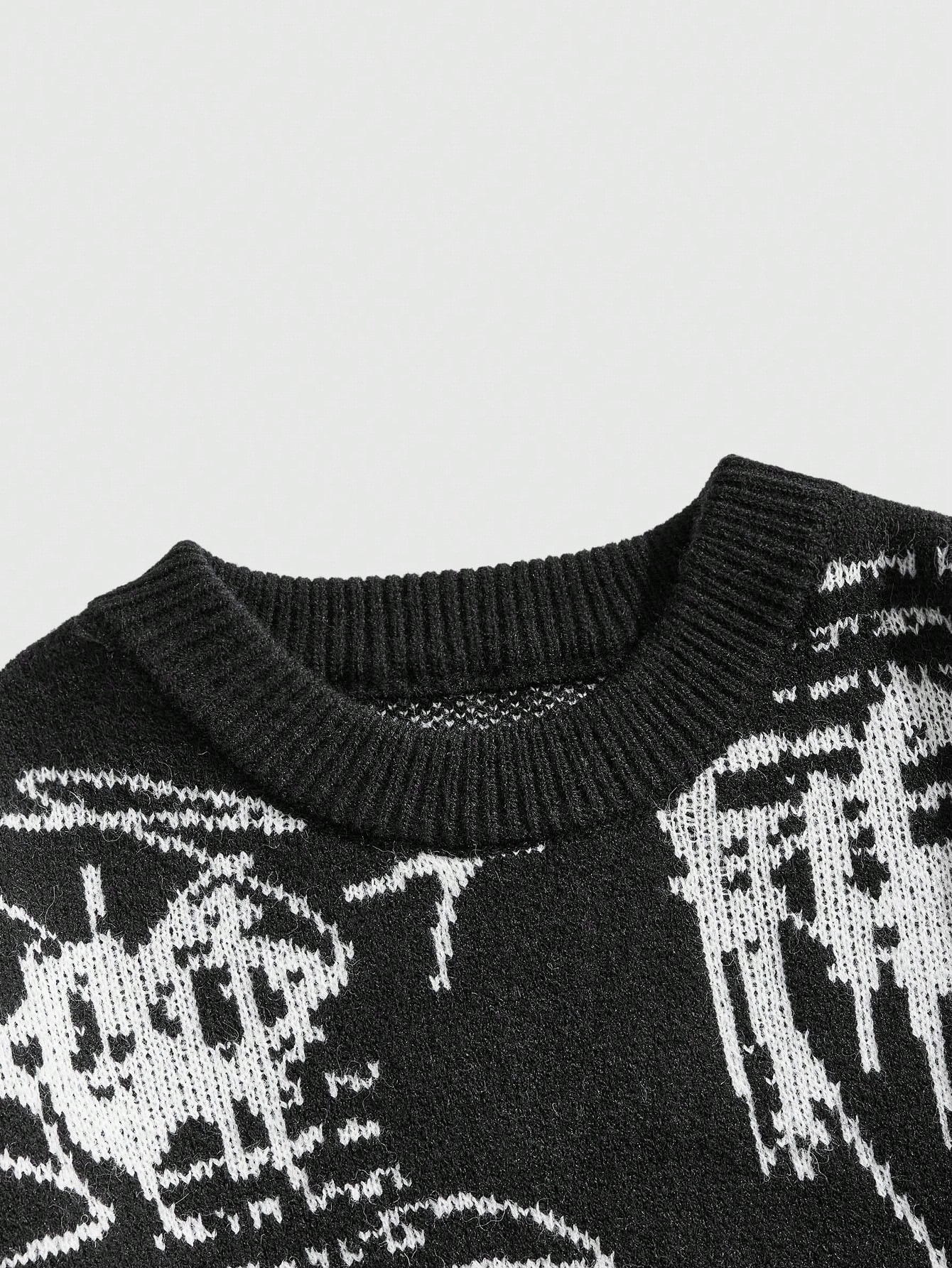 Street Life Men's Casual Letter Jacquard Knit Pullover Sweater, Street Style For Autumn/Winter