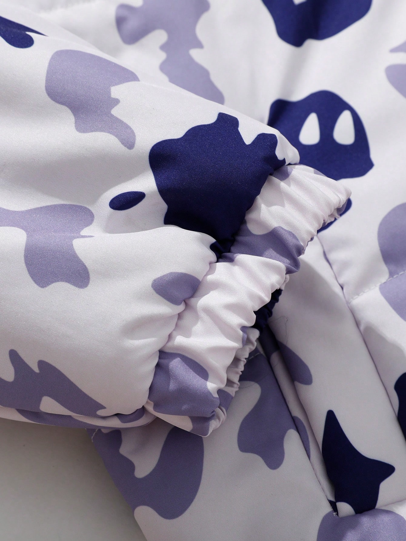 Grunge Punk Men's Winter Letter & Ghost Print Drop Shoulder Hooded Padded Coat