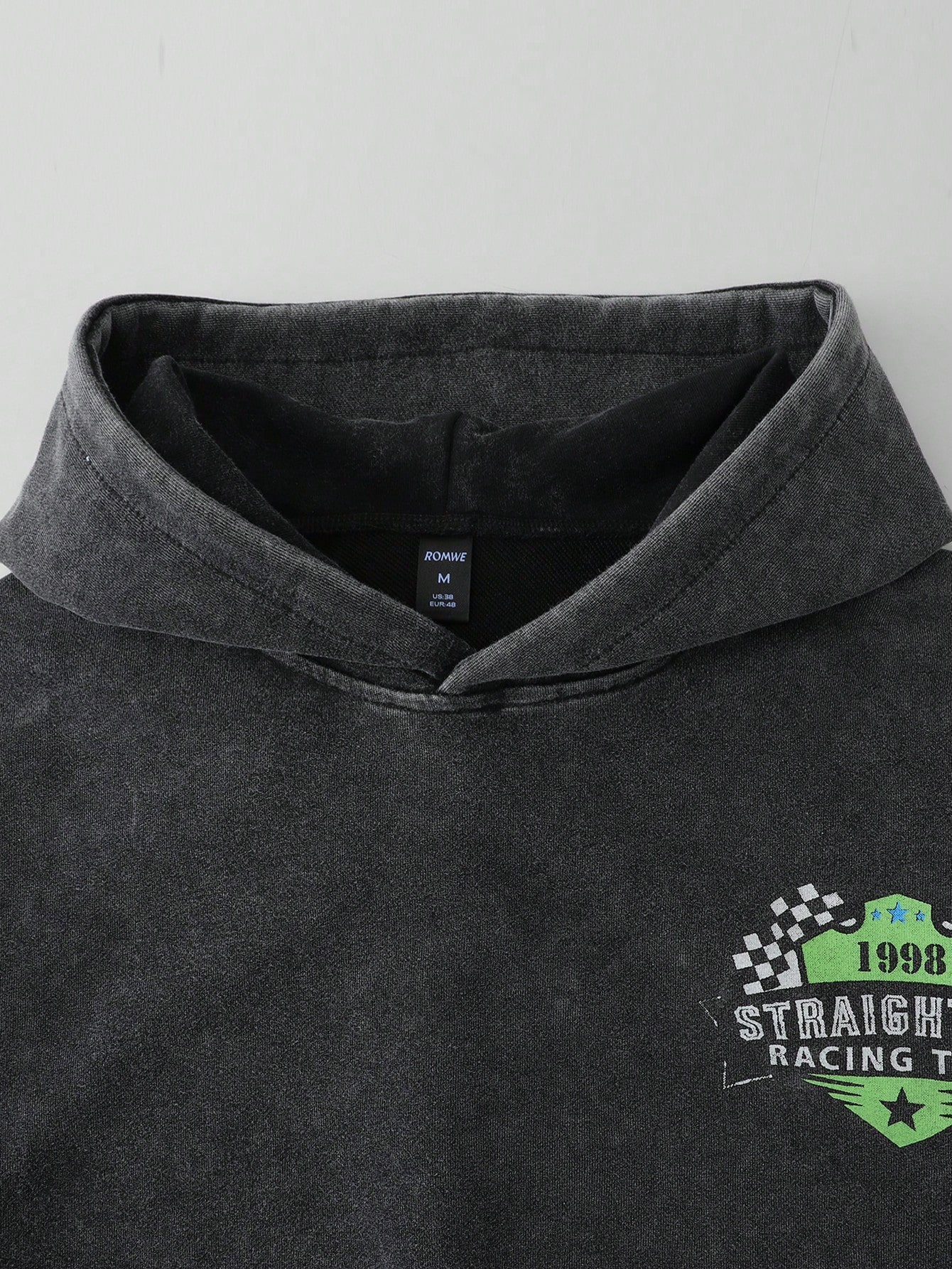 Street Life Men's Casual Racing Letter & Car Print Long Sleeve Hoodie Sweatshirt, Autumn