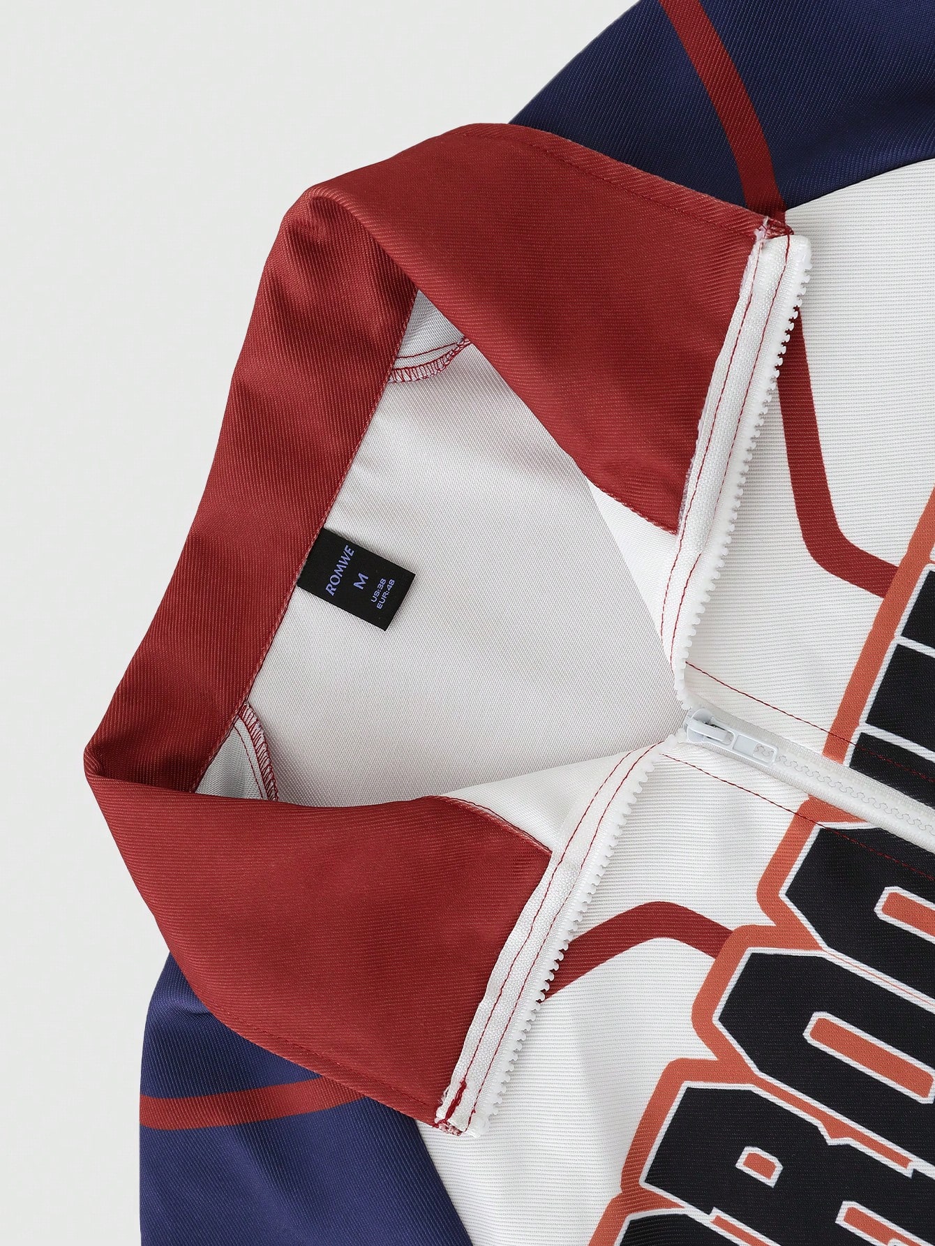 Prep Men's Basketball Casual Color-Blocking Letter Print Zip-Up Jacket, Autumn