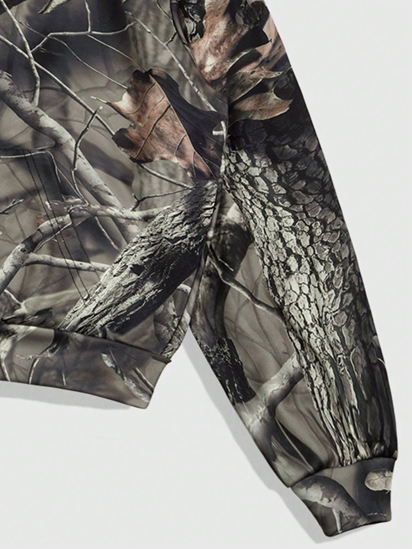 Street Life Men's Fashion Branch Camo & Cross Print Hoodie Sweatshirt For Autumn