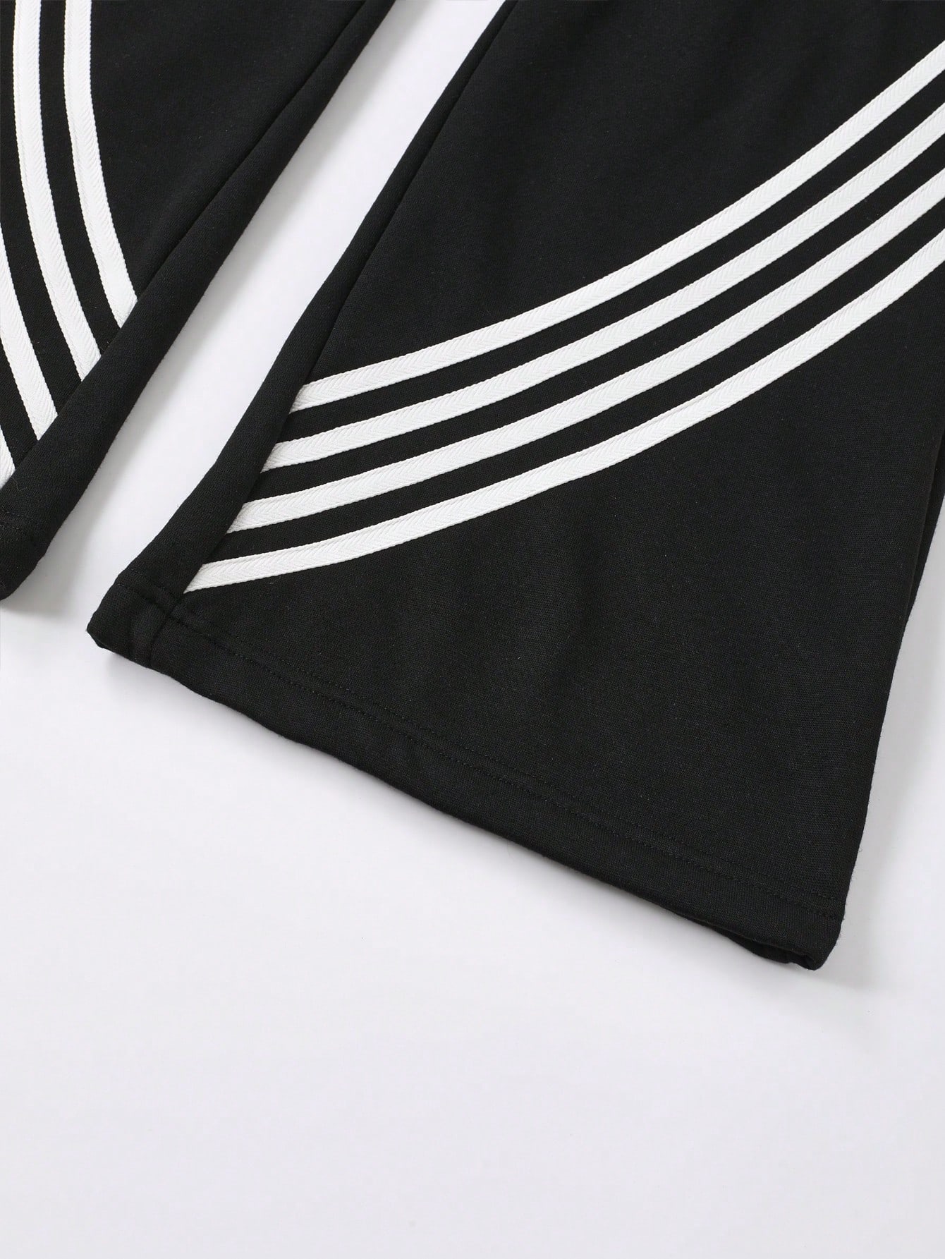 Street Life Men's Layered Flared Sweatpants With Striped Web Tape, Vintage Street Style Sports