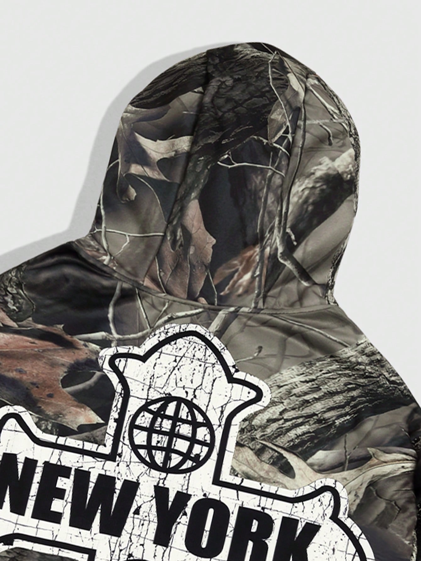 Street Life Men's Fashion Branch Camo & Cross Print Hoodie Sweatshirt For Autumn